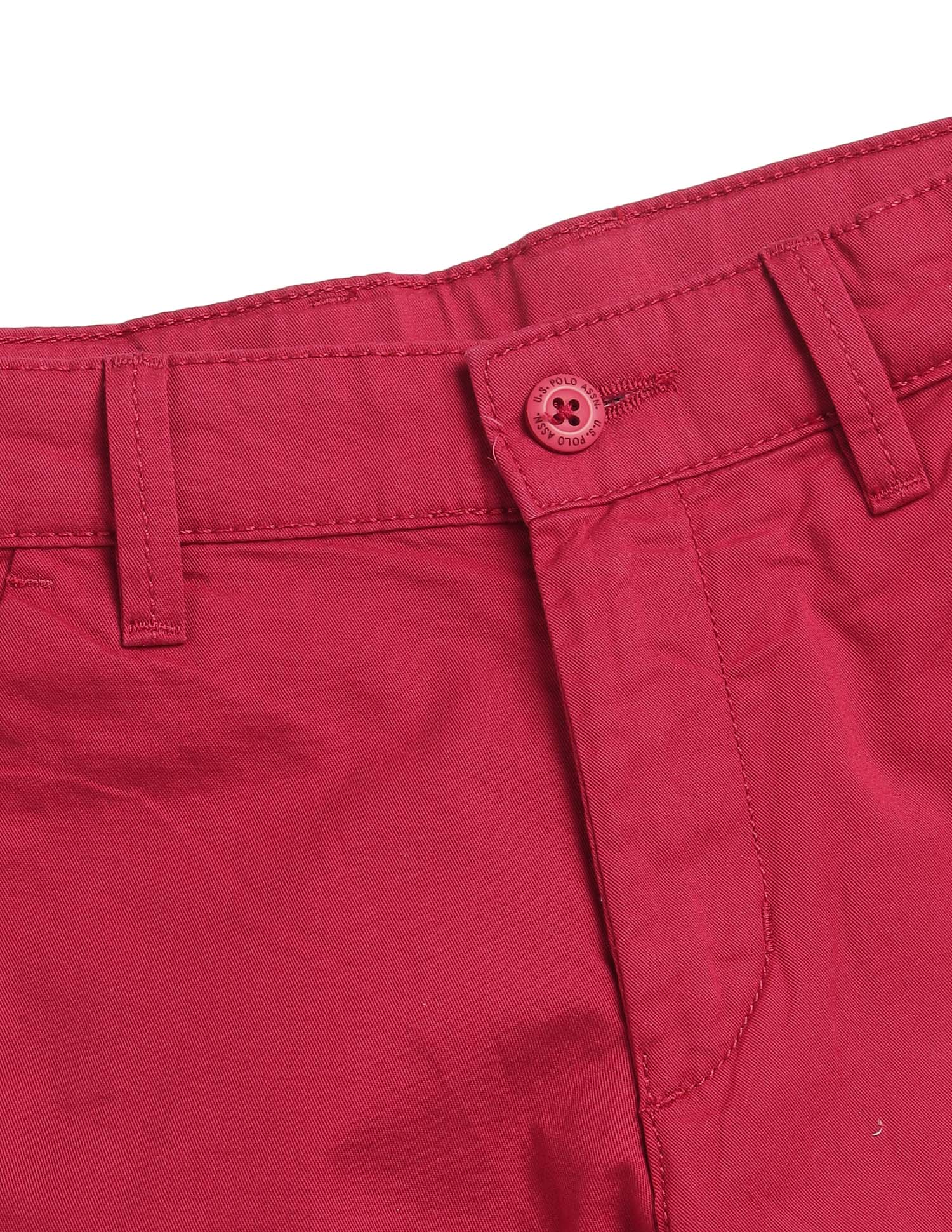 Solid Relaxed Fit Shorts Red - U.S. Polo Assn. India | Large