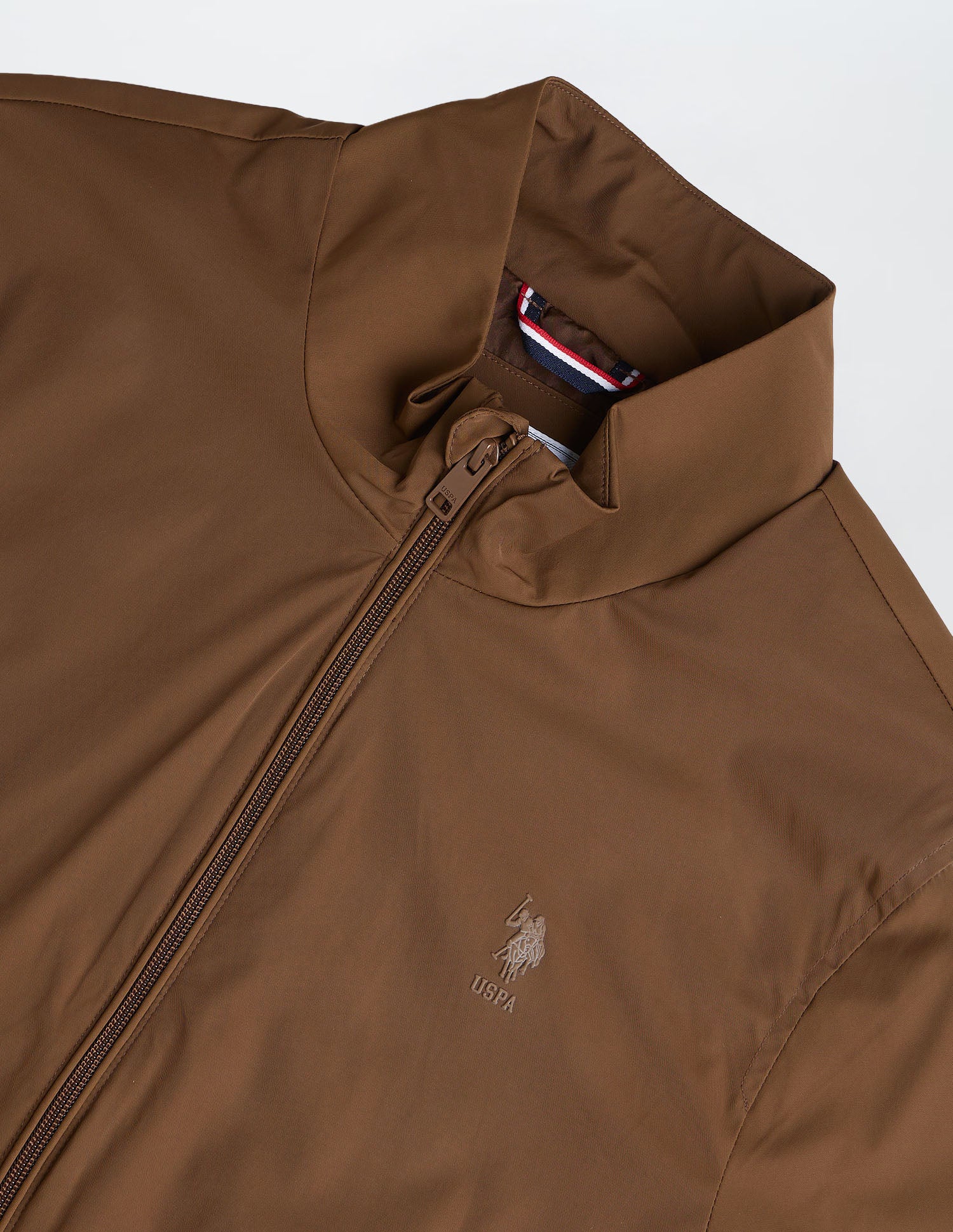 Solid Regular Fit Jacket Khaki - U.S. Polo Assn. India | Large