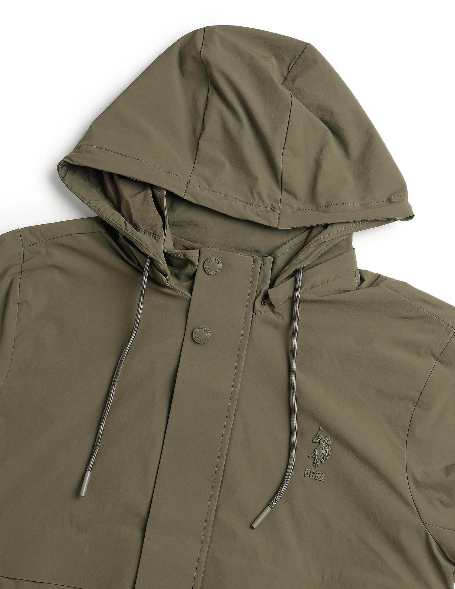 Detachable Hood Legend Of Horseshoe Jacket Olive - U.S. POLO ASSN. | Large