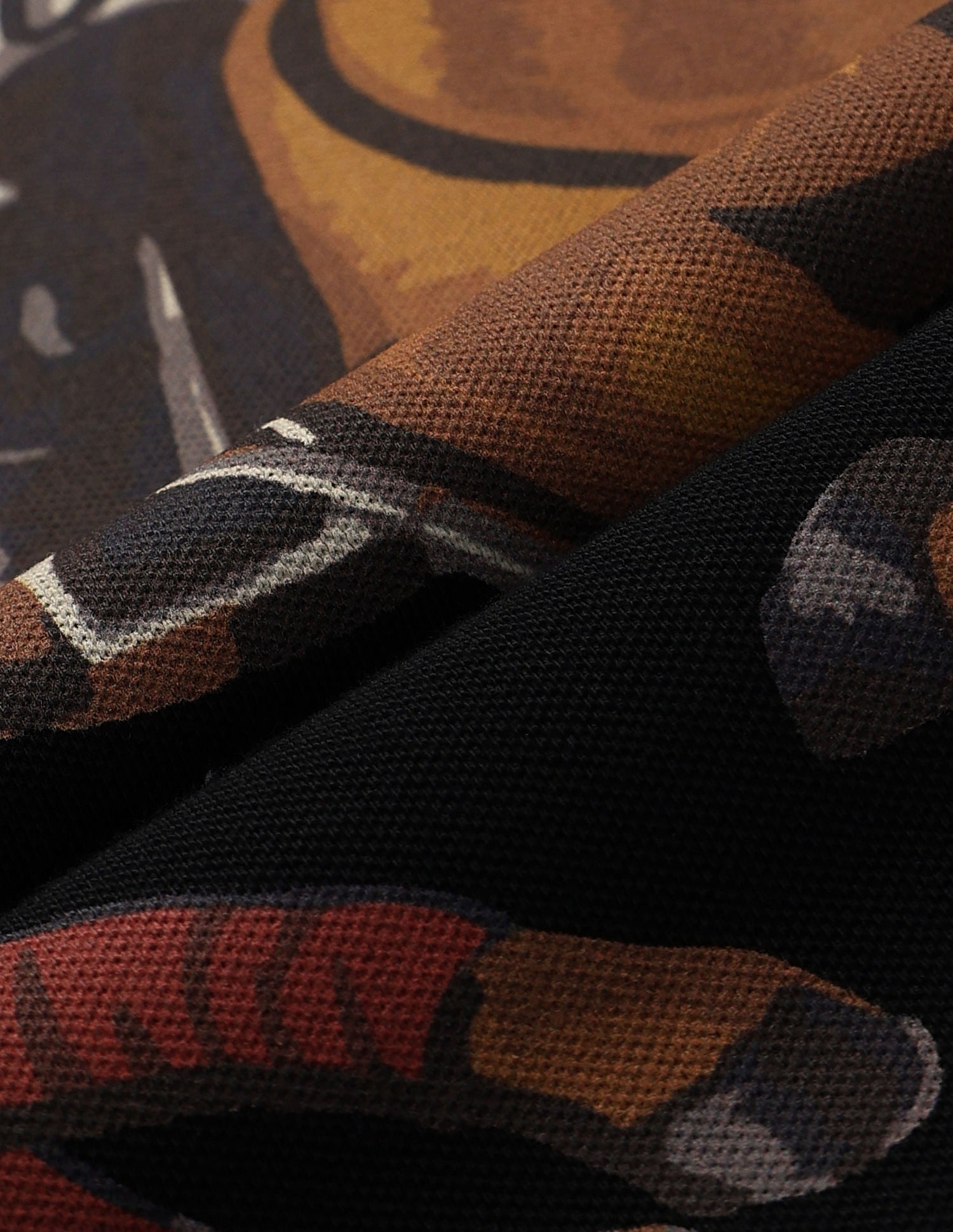 Graphic Print Muscle Fit Polo Shirt Black - U.S. POLO ASSN. | Large