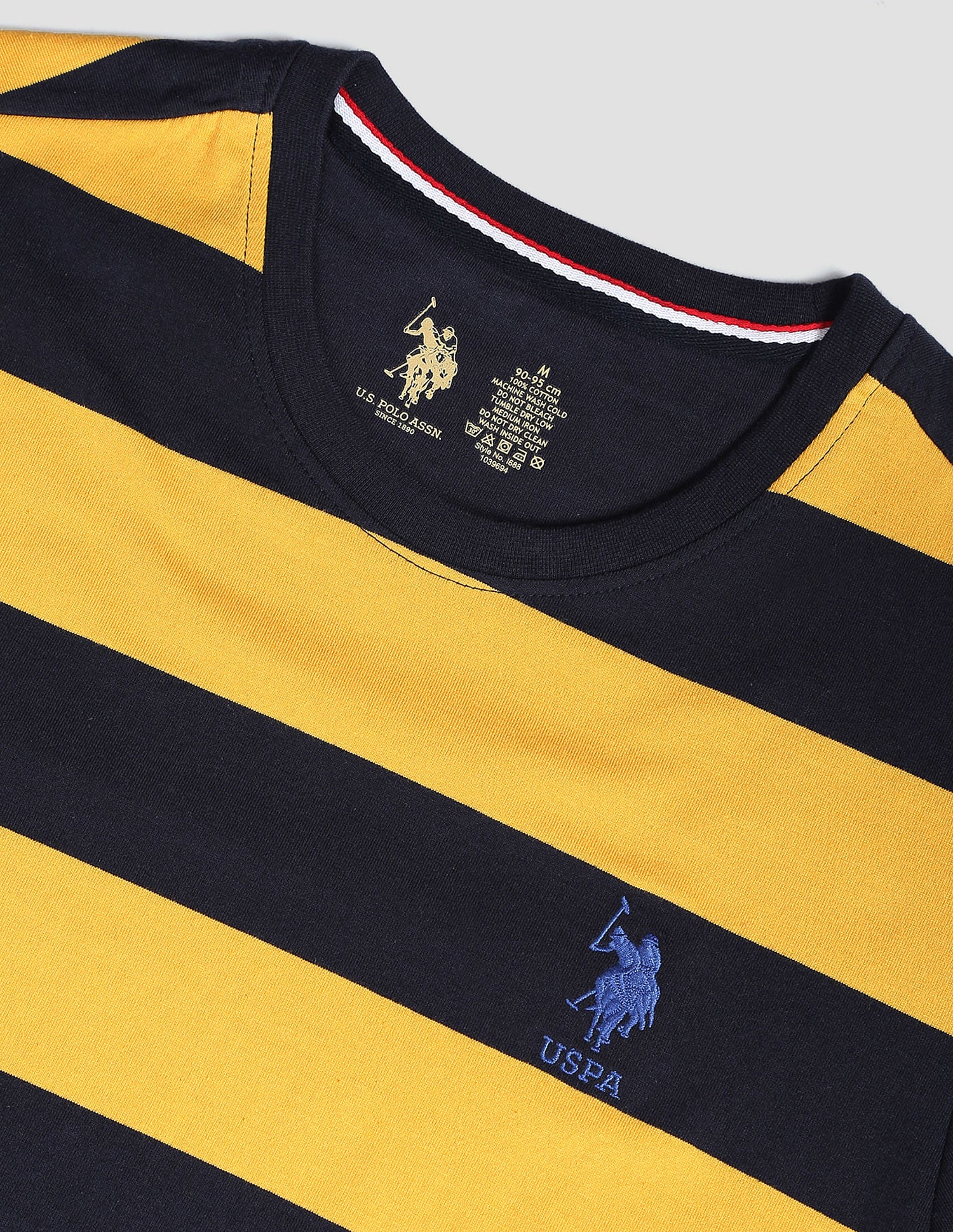 Crew Neck Striped I688 Lounge T-Shirt - Pack Of 1 Yellow and Navy - U.S. POLO ASSN. | Large