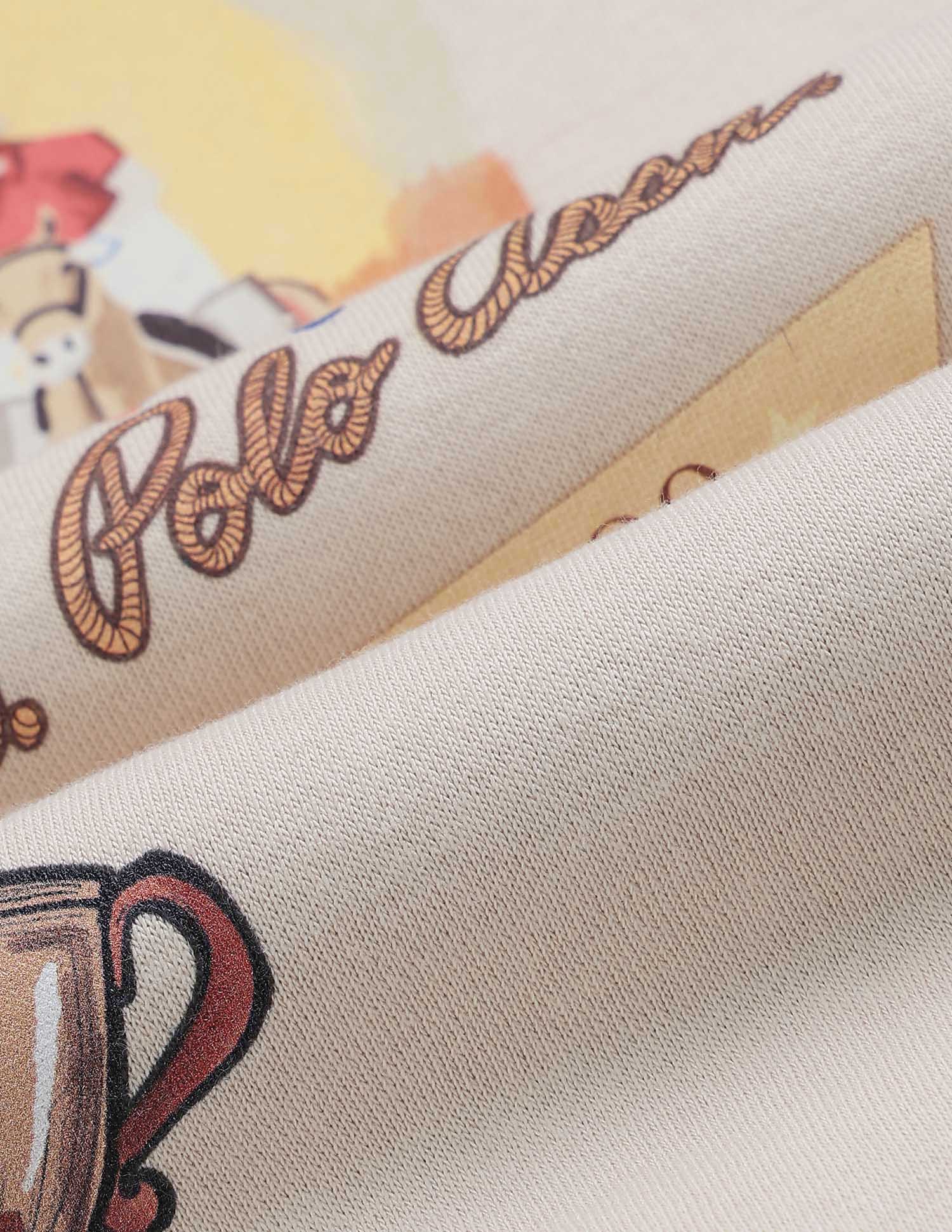 Boys Graphic Brand Printed Regular Fit Sweatshirt Light Brown - U.S. POLO ASSN. | Large