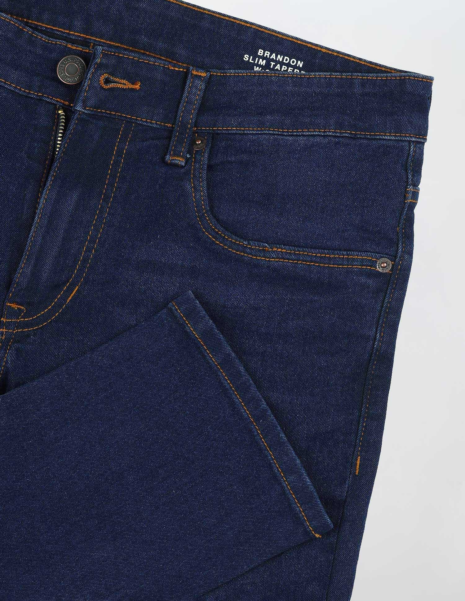 Brandon Slim Tapered Fit Blue Jeans Blue - U.S. Polo Assn. India | Large