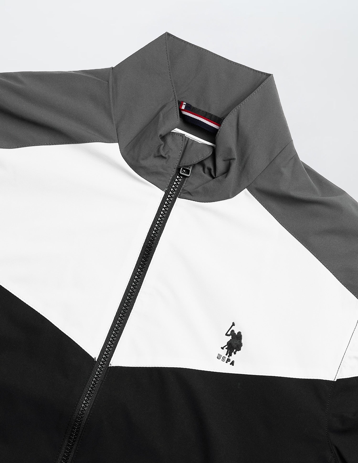 Colour Blocked Windcheater Jacket Black - U.S. POLO ASSN. | Large
