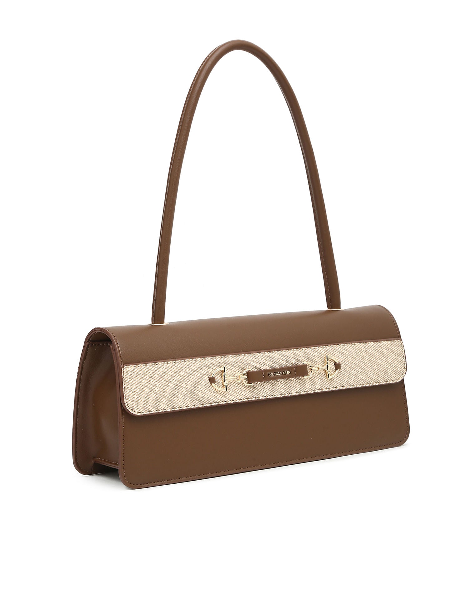 Women Aimee Colour Blocked Shoulder Bag Brown - U.S. POLO ASSN. | Large