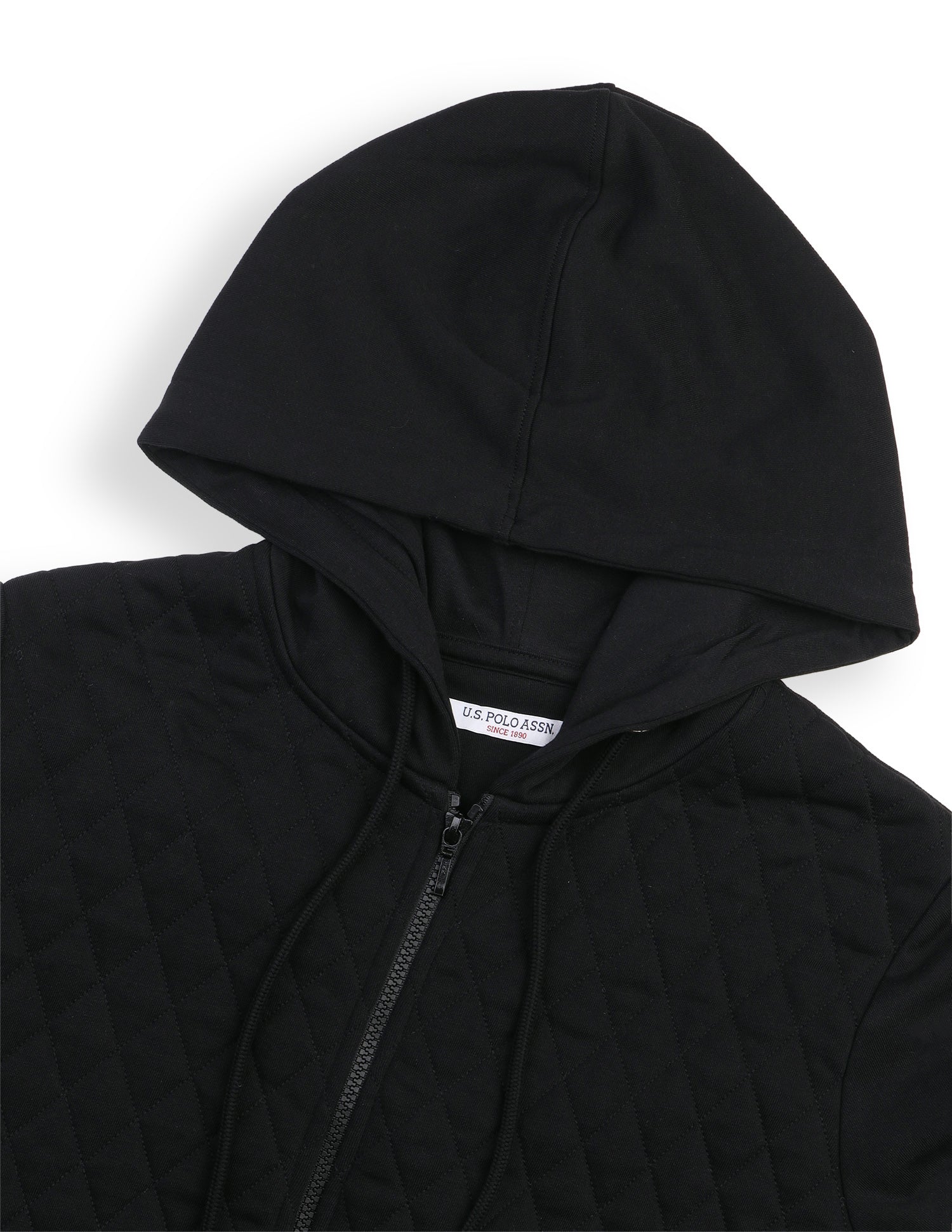 Quilted Zipper Sweatshirt Black - U.S. Polo Assn. India | Large