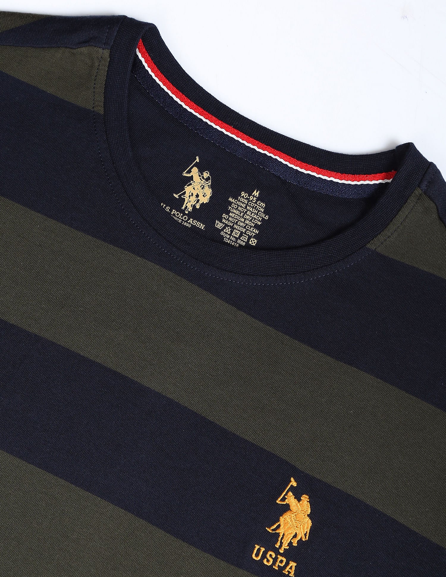 Crew Neck Striped I688 Lounge T-Shirt - Pack Of 1 Olive and Navy - U.S. POLO ASSN. | Large