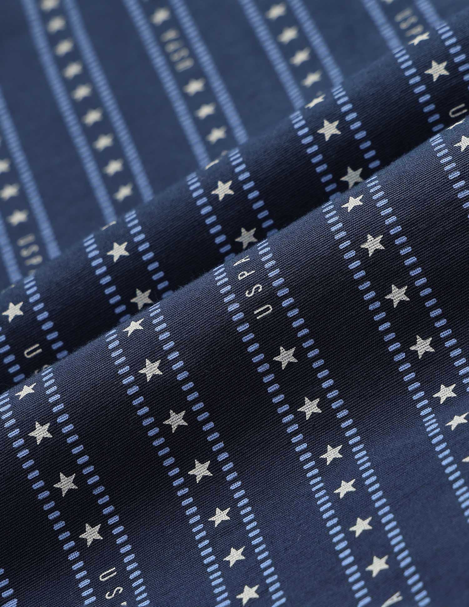 Boys Geometric Printed Relaxed Fit Shirt Navy - U.S. POLO ASSN. | Large