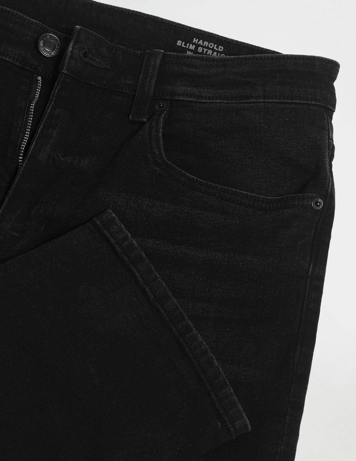 Harold Slim Straight Black Jeans Black - U.S. Polo Assn. India | Large