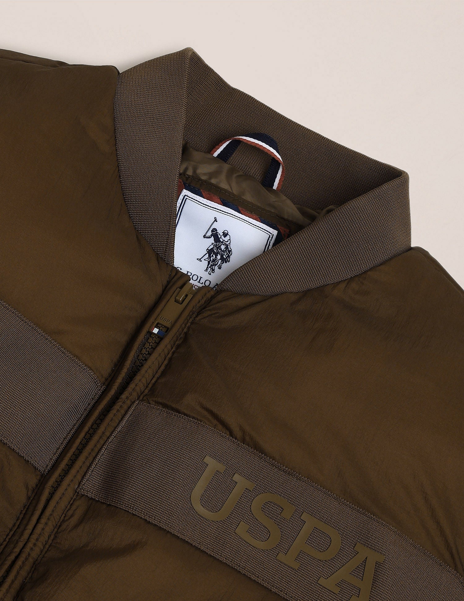 Regular Fit Solid Padded Jacket Brown - U.S. POLO ASSN. | Large