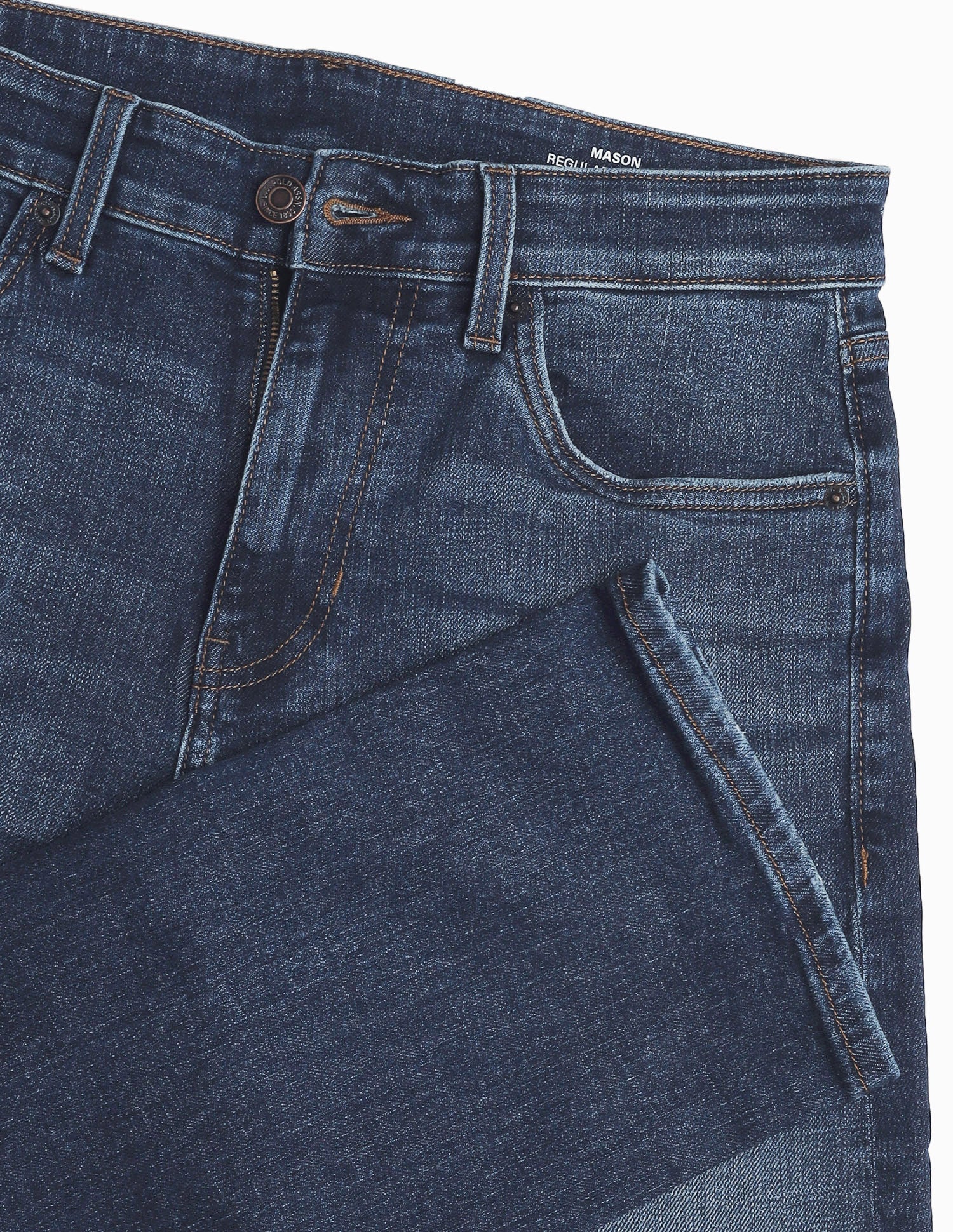 Mason Regular Straight Fit Whiskered Jeans Mid Blue - U.S. Polo Assn. India | Large