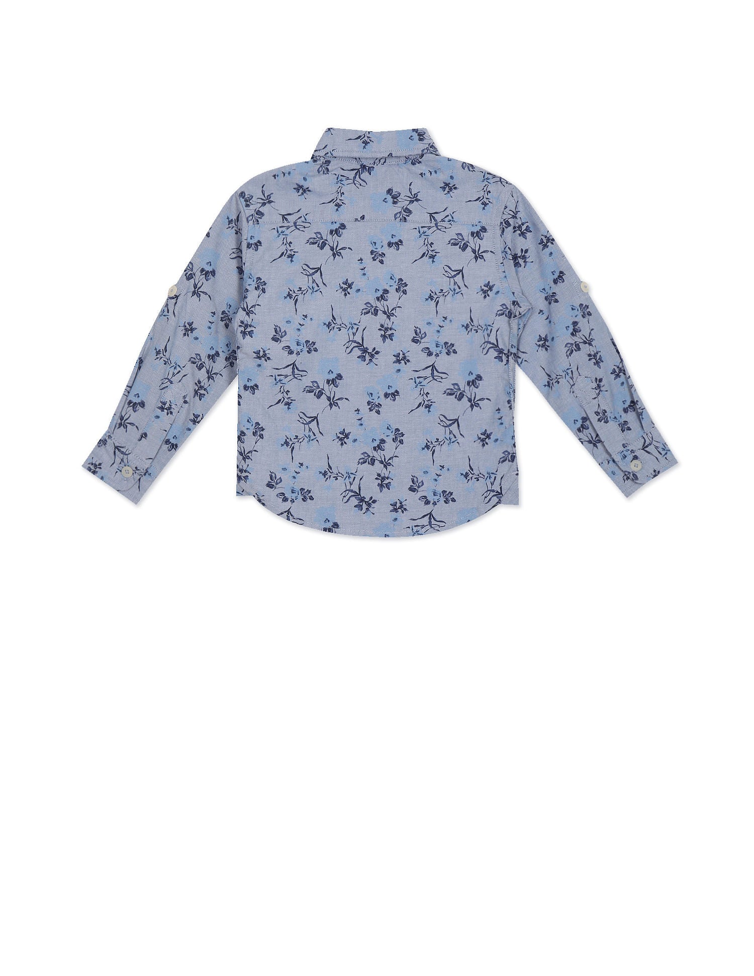 Boys Blue Spread Collar Printed Shirt Blue - U.S. POLO ASSN. | Large