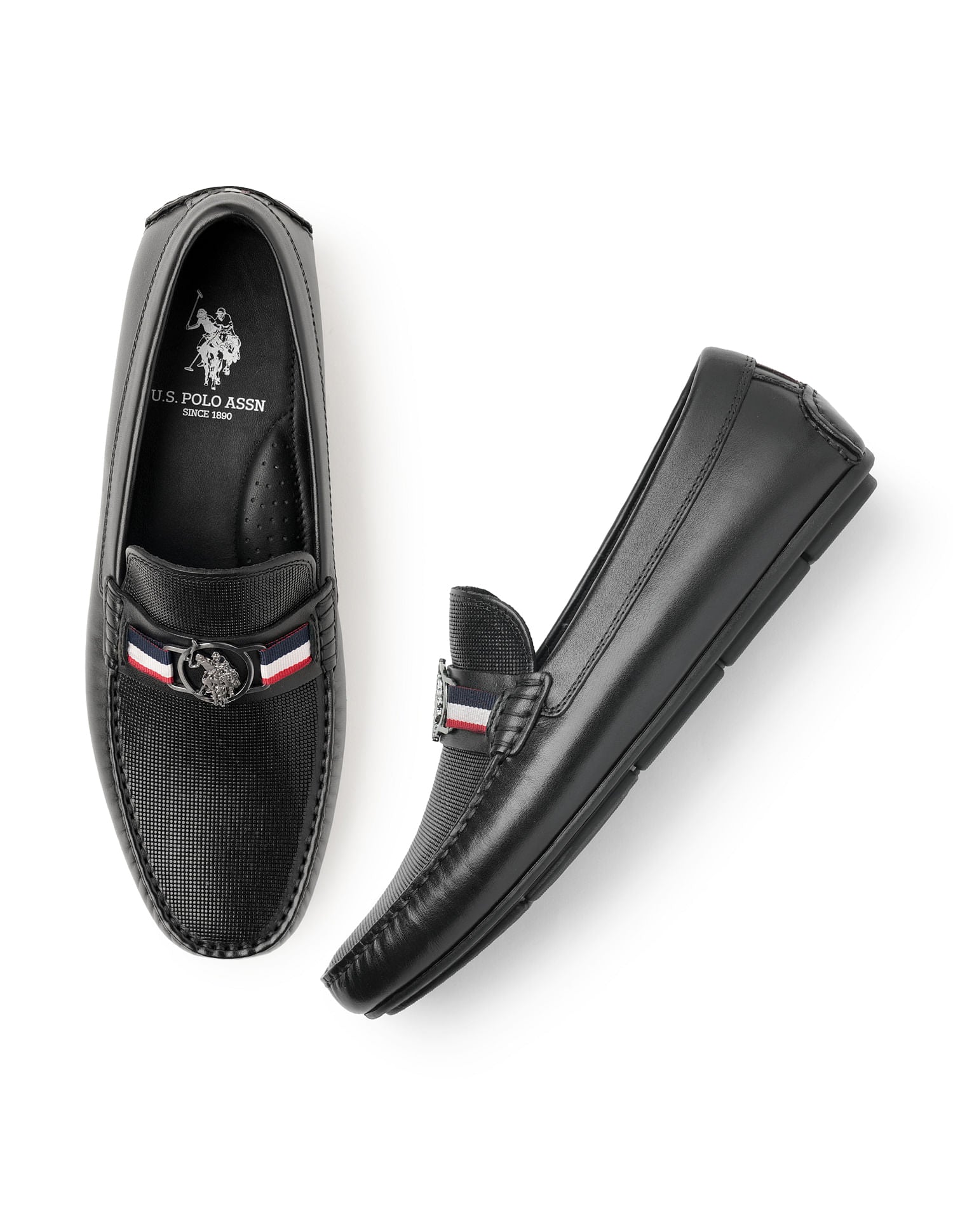 Men Solid Gregor Loafers Black - U.S. Polo Assn. India | Large