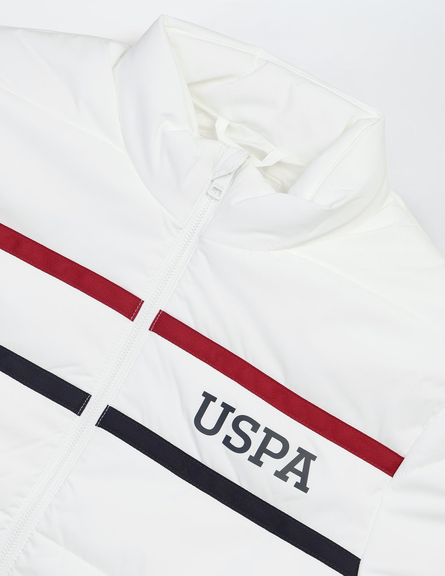 Solid Regular Fit Puffer Jacket White - U.S. Polo Assn. India | Large