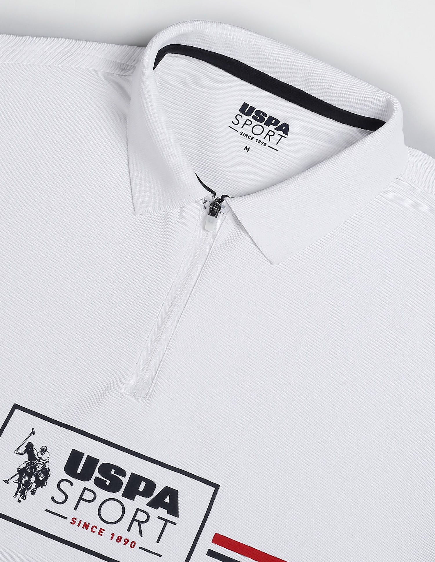 Brand Print Slim Fit Polo Shirt White - U.S. POLO ASSN. | Large