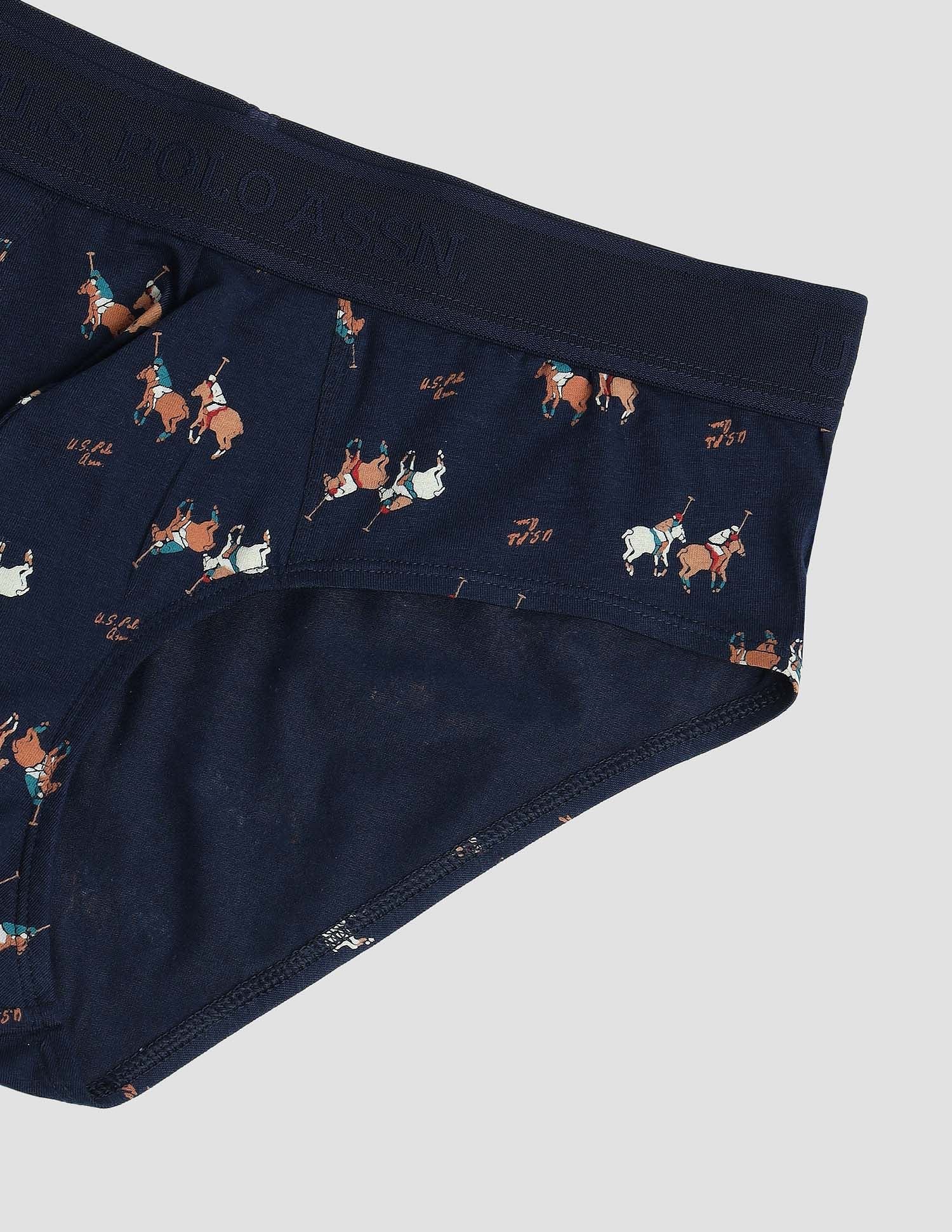 Elasticized Waist Printed PB005 Briefs - Pack of 1 Navy - U.S. POLO ASSN. | Large