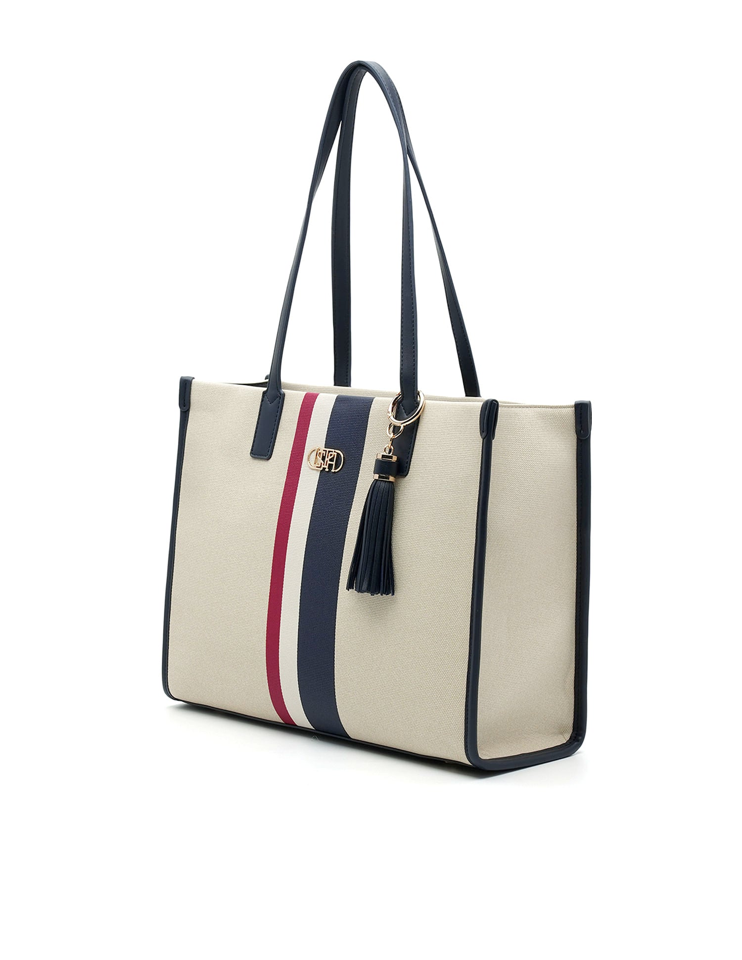 Valour Striped Tote Bag Beige - U.S. Polo Assn. India | Large