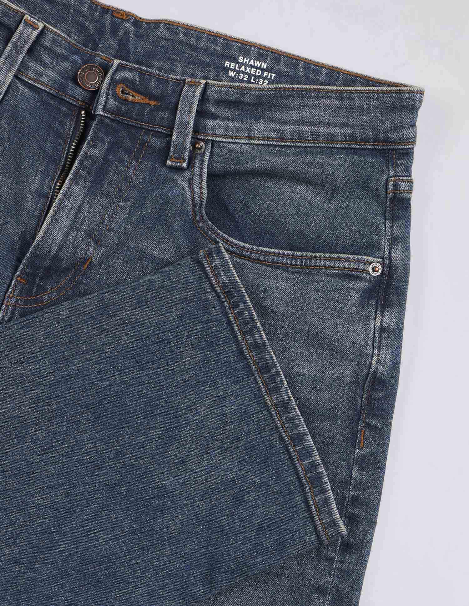 Shawn Relaxed Fit Blue Vintage Jeans Blue - U.S. Polo Assn. India | Large