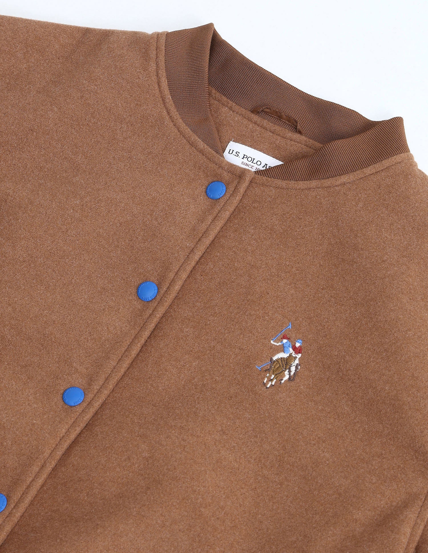 Stand Neck Bomber Jacket Brown - U.S. POLO ASSN. | Large