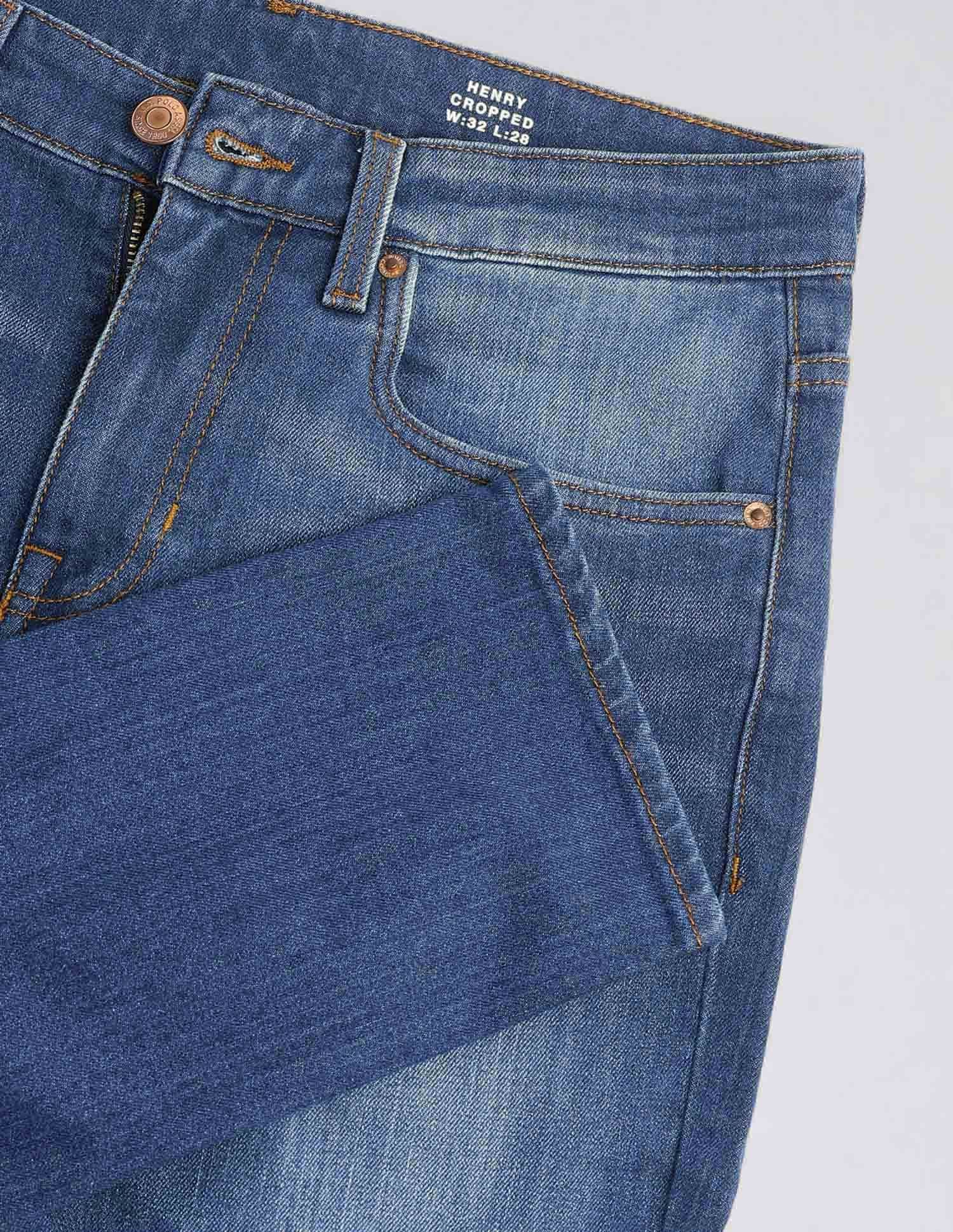 Henry Skinny Cropped Fit Blue Jeans Blue - U.S. POLO ASSN. | Large