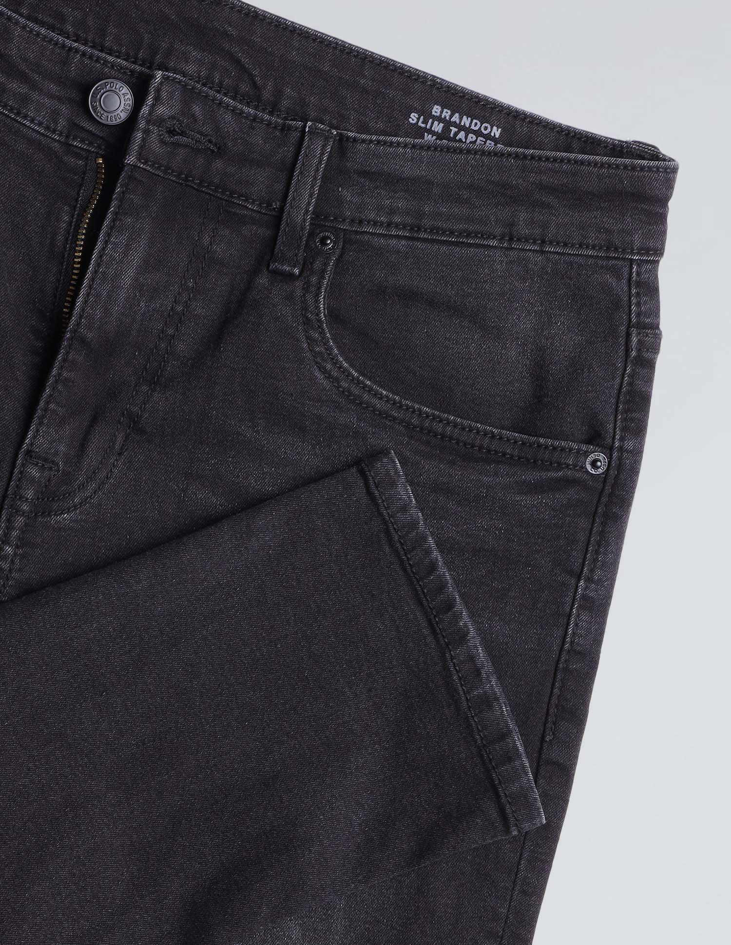 Brandon Slim Tapered Fit Black Jeans Black - U.S. POLO ASSN. | Large