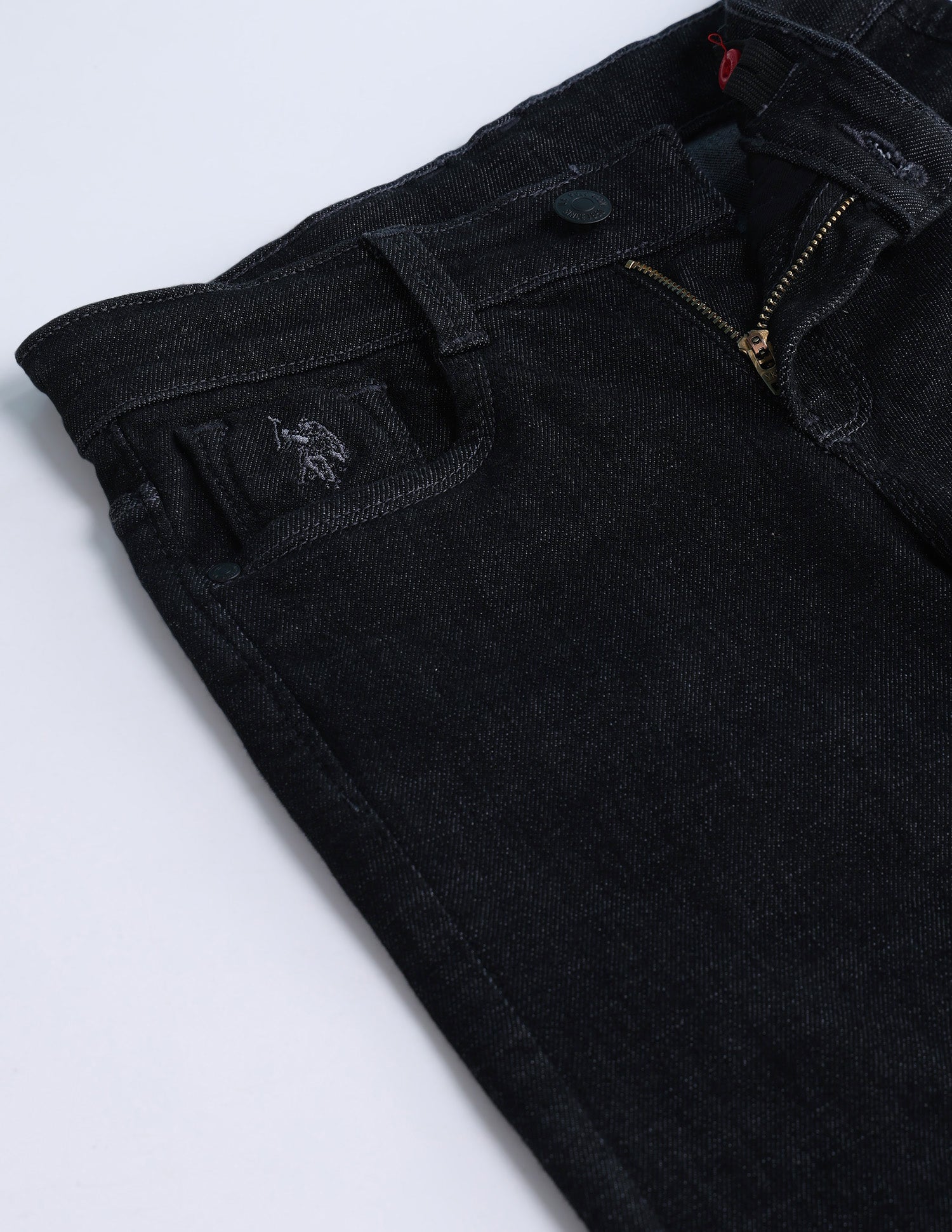 Regular fit Solid Jeans Black - U.S. Polo Assn. India | Large