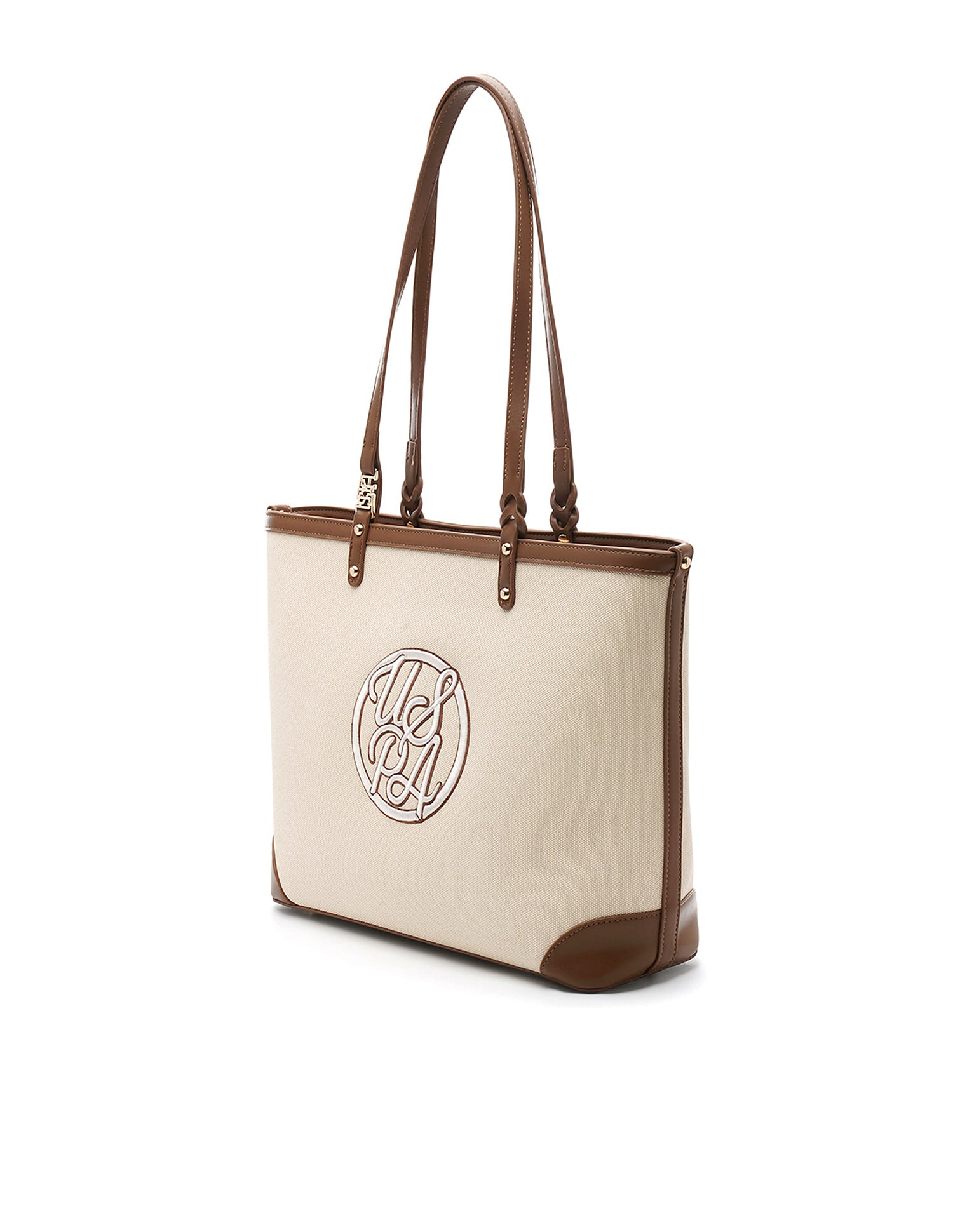 Ava Monogram Tote Bag Off White - U.S. Polo Assn. India | Large