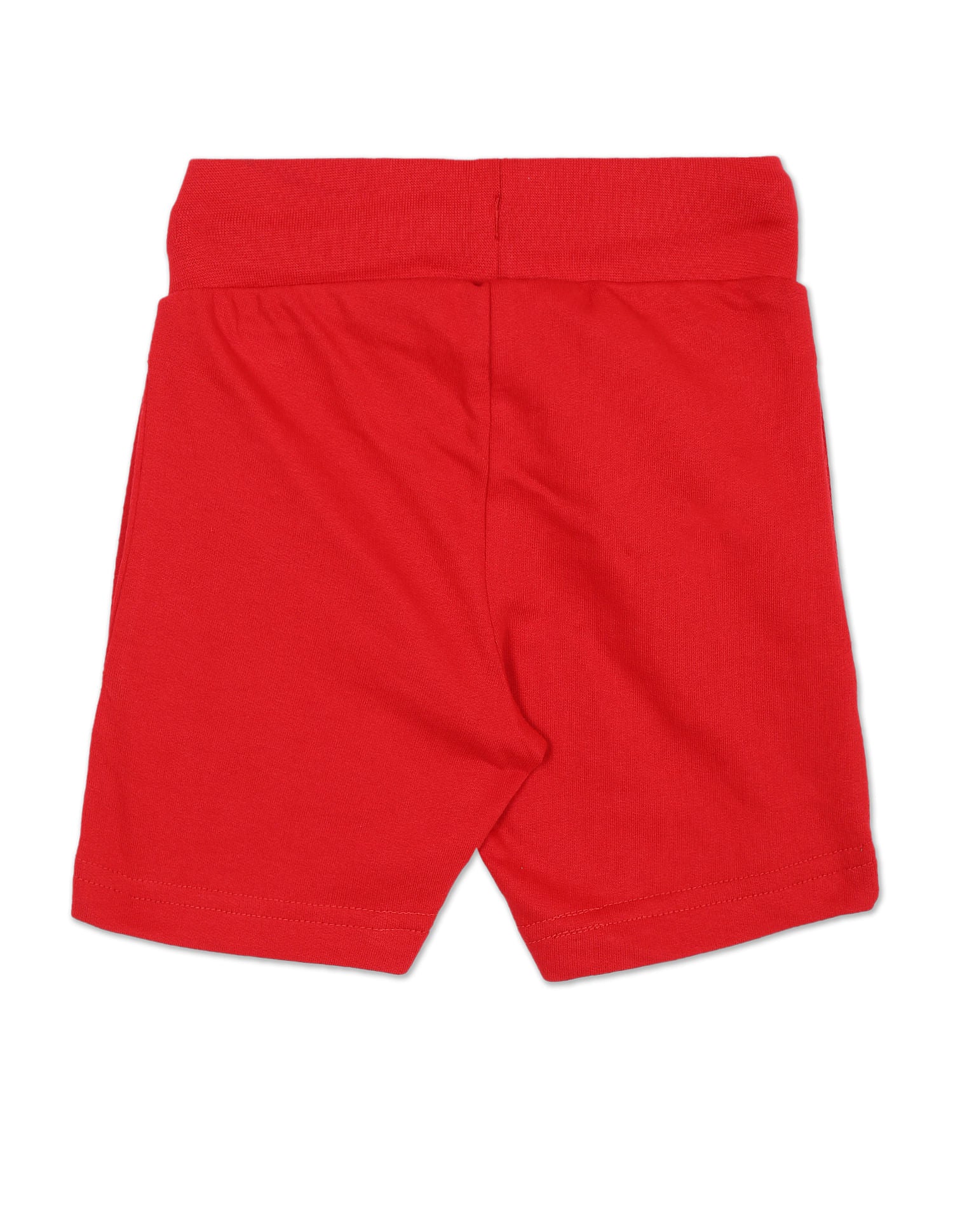 Boys Red Elasticized Waist Brand Print Shorts Red - U.S. Polo Assn. India | Large