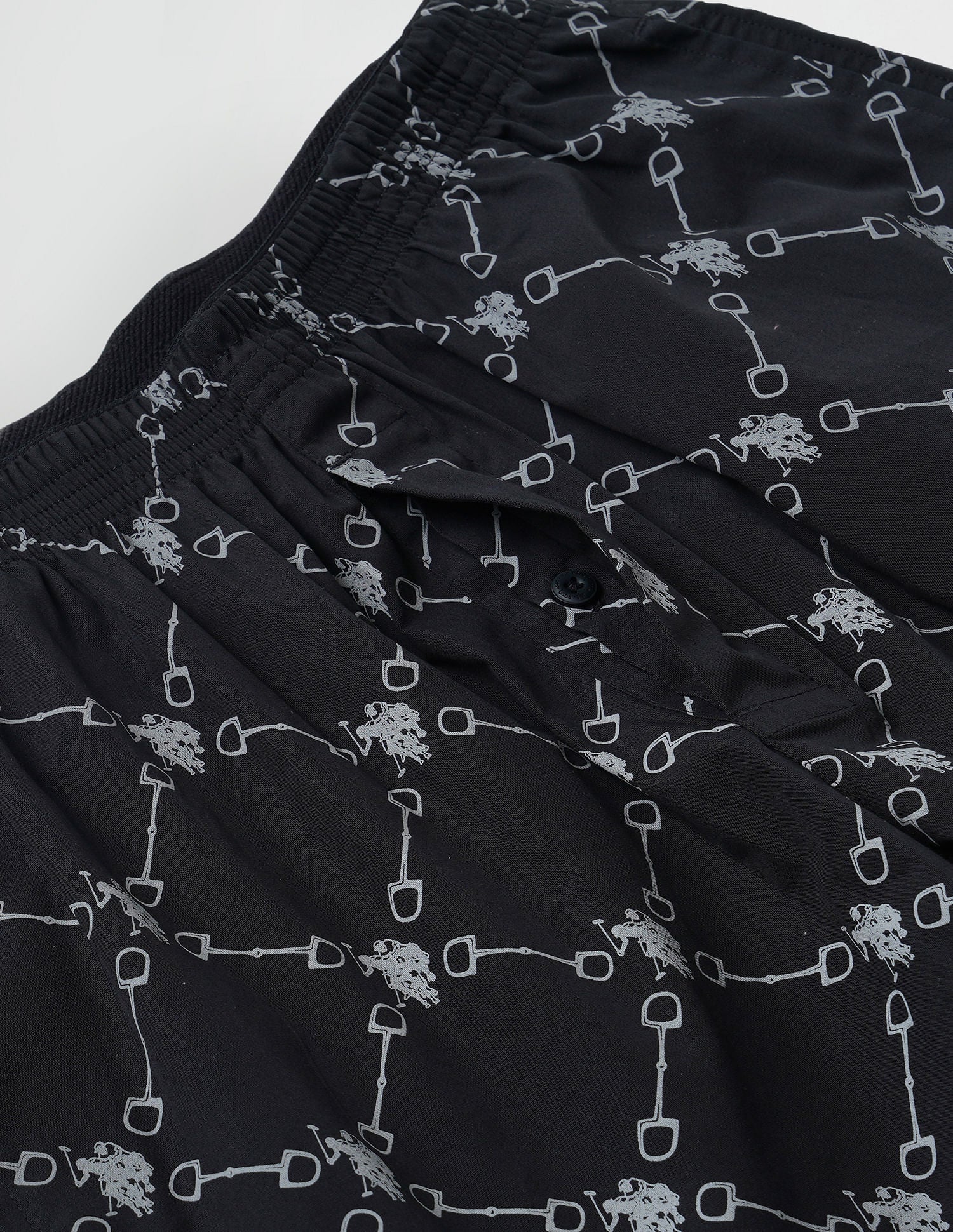 Dual Pocket All Over Print EX002 Boxers - Pack Of 1 Black - U.S. POLO ASSN. | Large