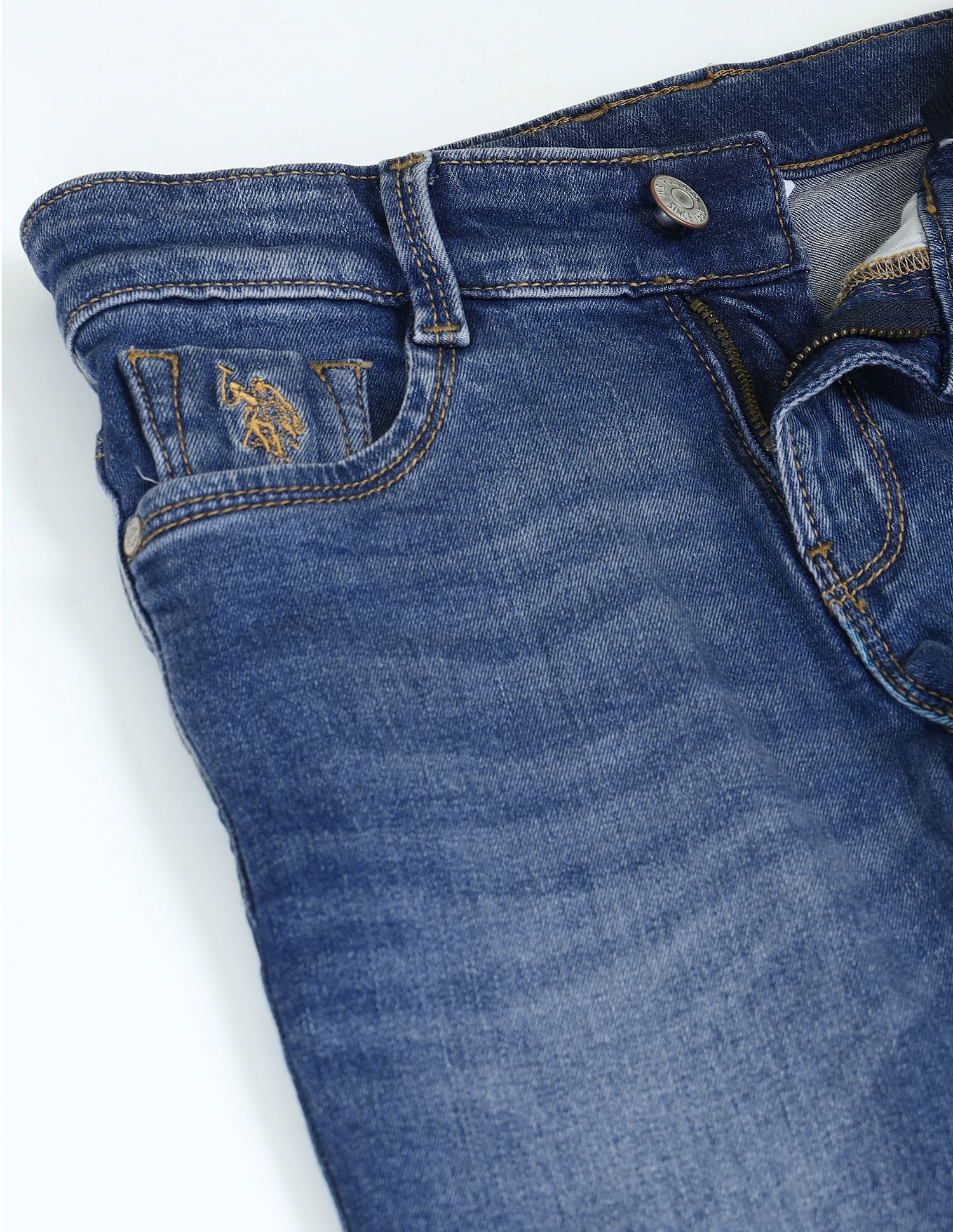 Slim Fit Stone Washed Jeans Me. Blue - U.S. POLO ASSN. | Large