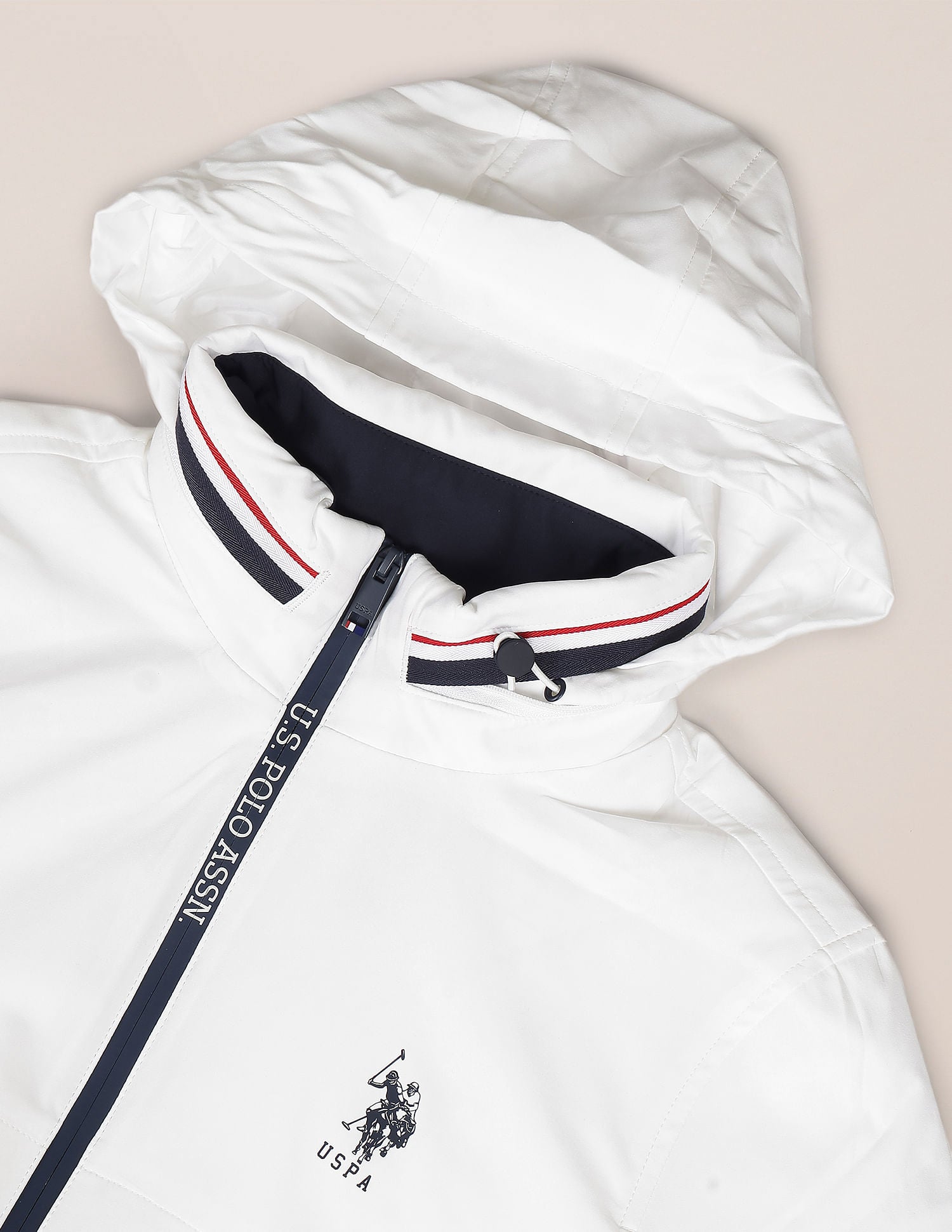 Detachable Hood Windcheater Jacket White - U.S. POLO ASSN. | Large