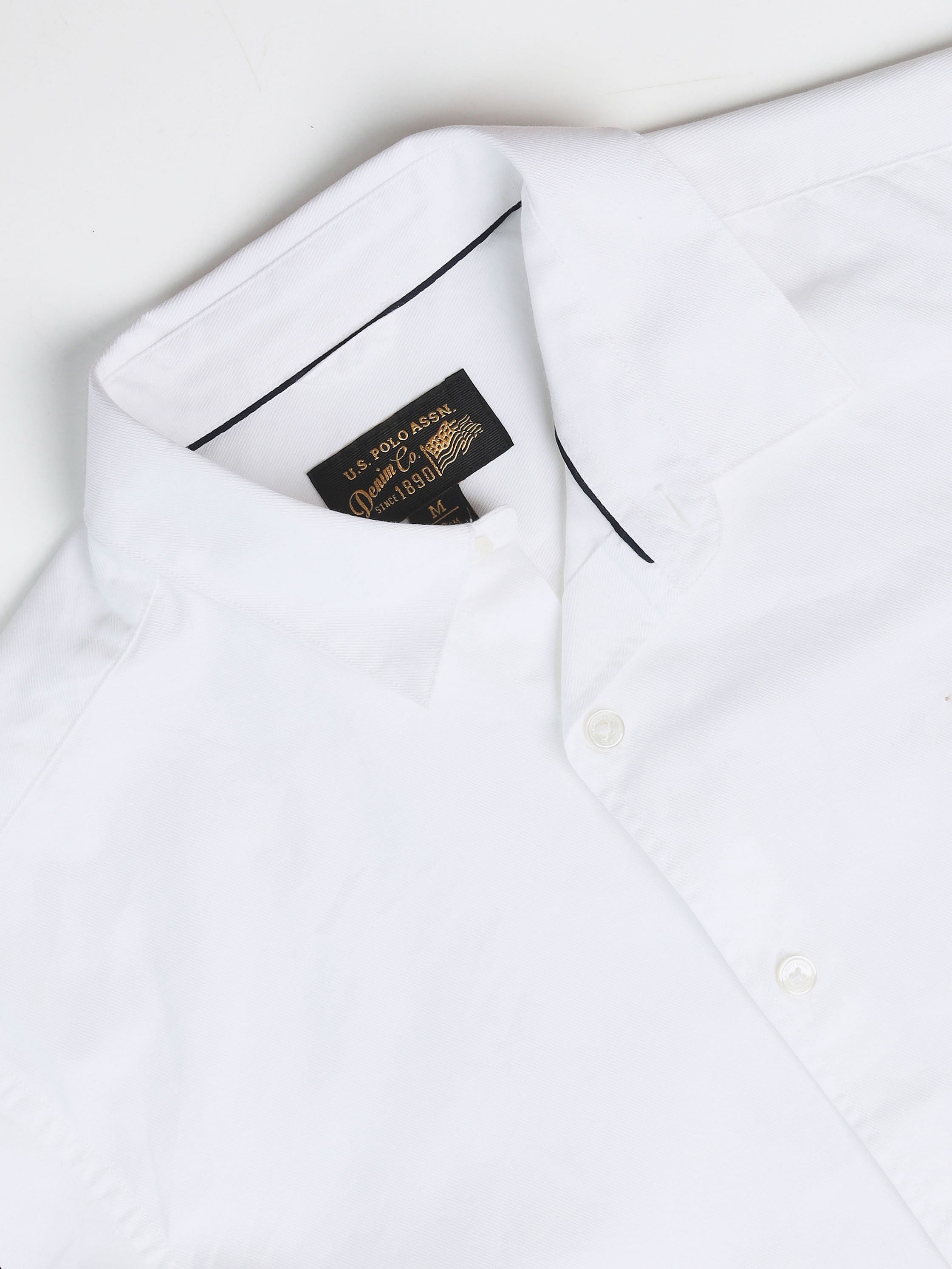 French Placket Solid Shirt White - U.S. Polo Assn. India | Large