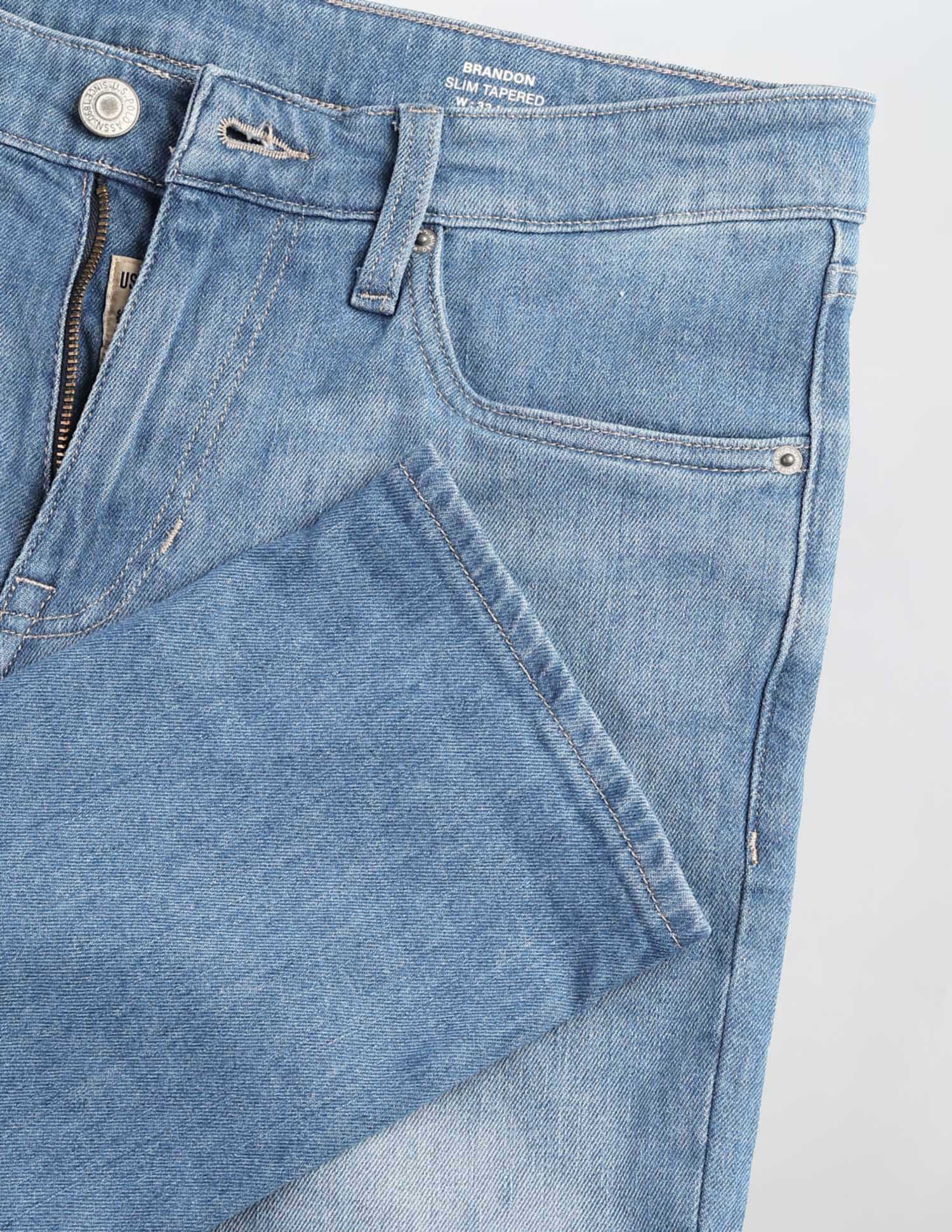 Brandon Slim Tapered Fit Blue Jeans Indigo - U.S. POLO ASSN. | Large