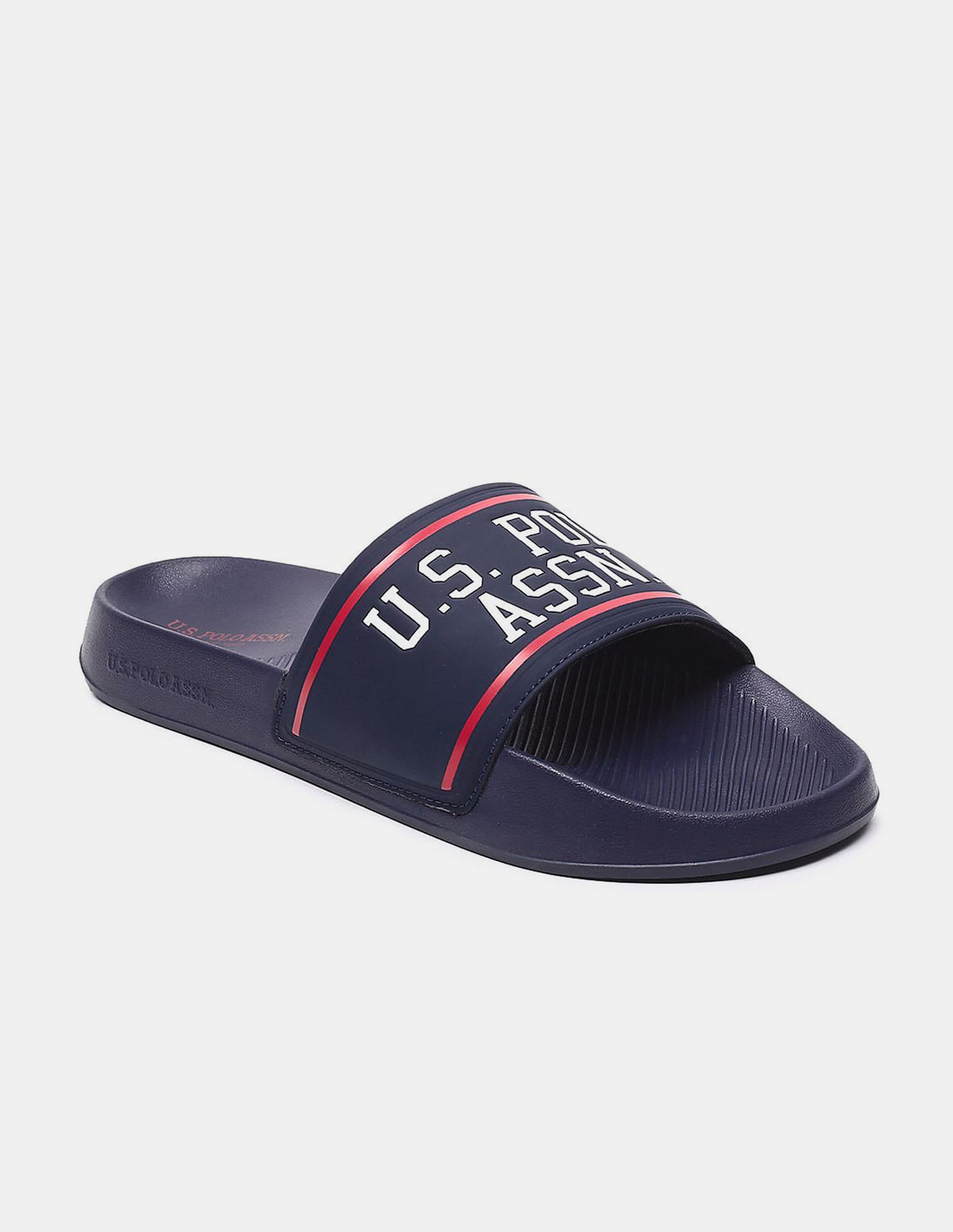 Men Brand Printed Trojan Sliders Navy - U.S. Polo Assn. India | Large