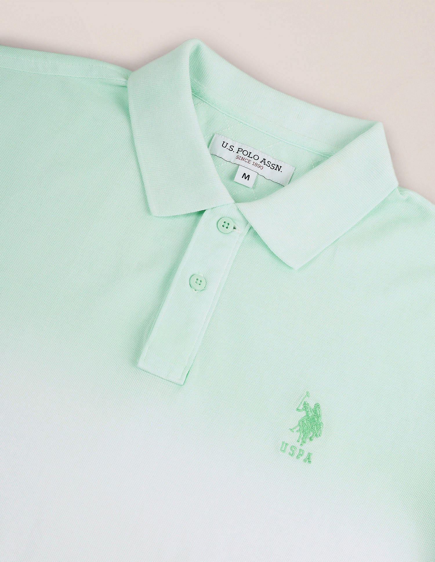 Slim Fit Ombre Polo Shirt Aqua - U.S. Polo Assn. India | Large
