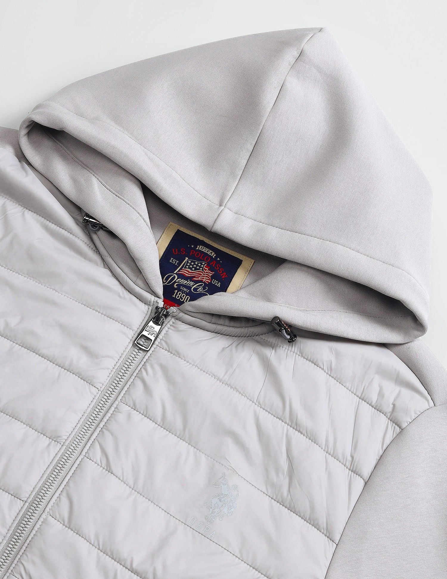 Hooded Padded Bomber Jacket Fog - U.S. POLO ASSN. | Large