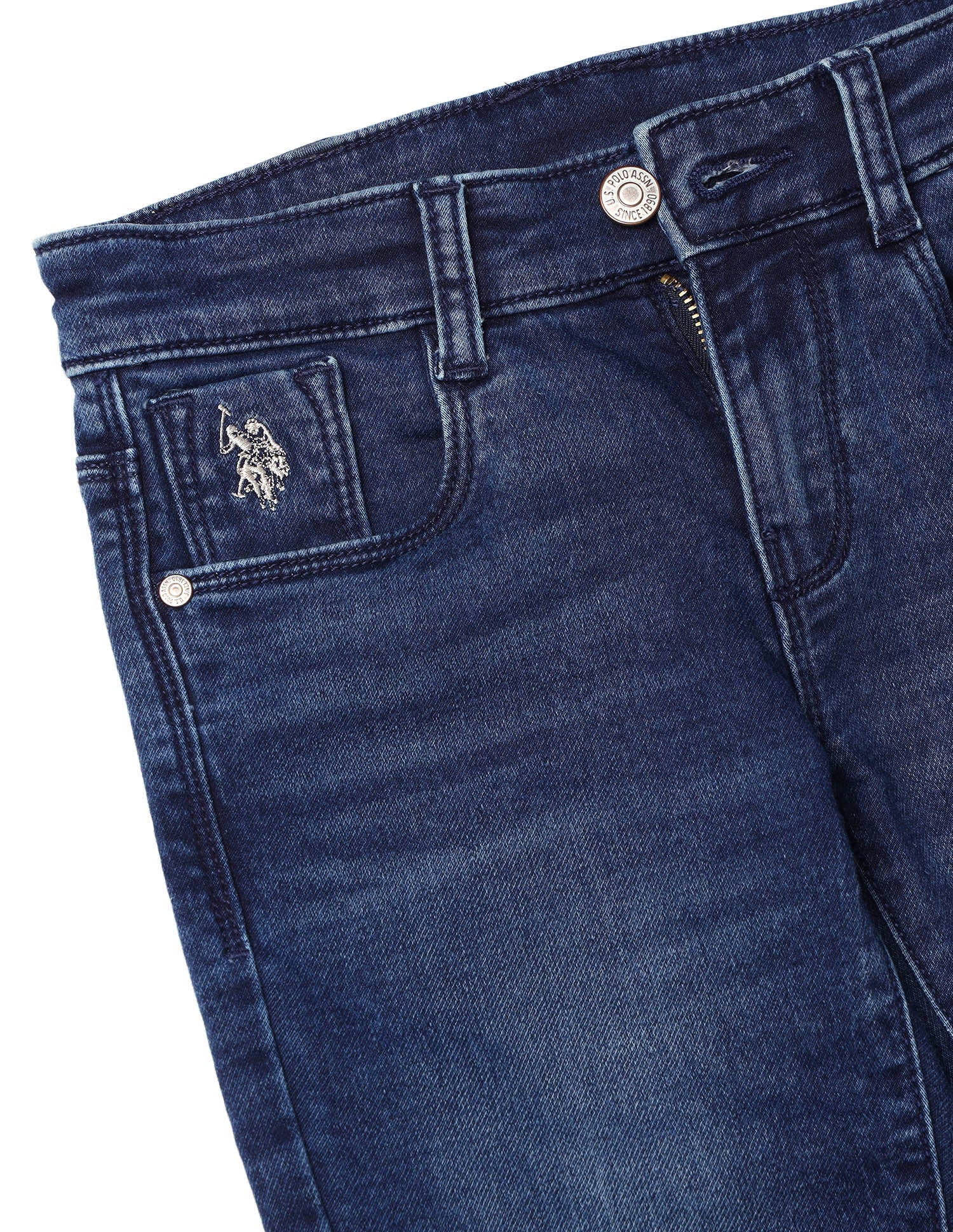 Boys Mid Rise Slim Fit Jeans Blue - U.S. POLO ASSN. | Large