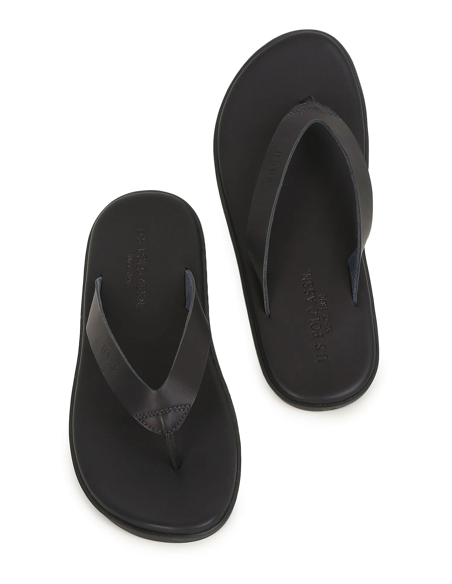 Men Solid Norwalk 3.0 Flip Flops Blue - U.S. Polo Assn. India | Large