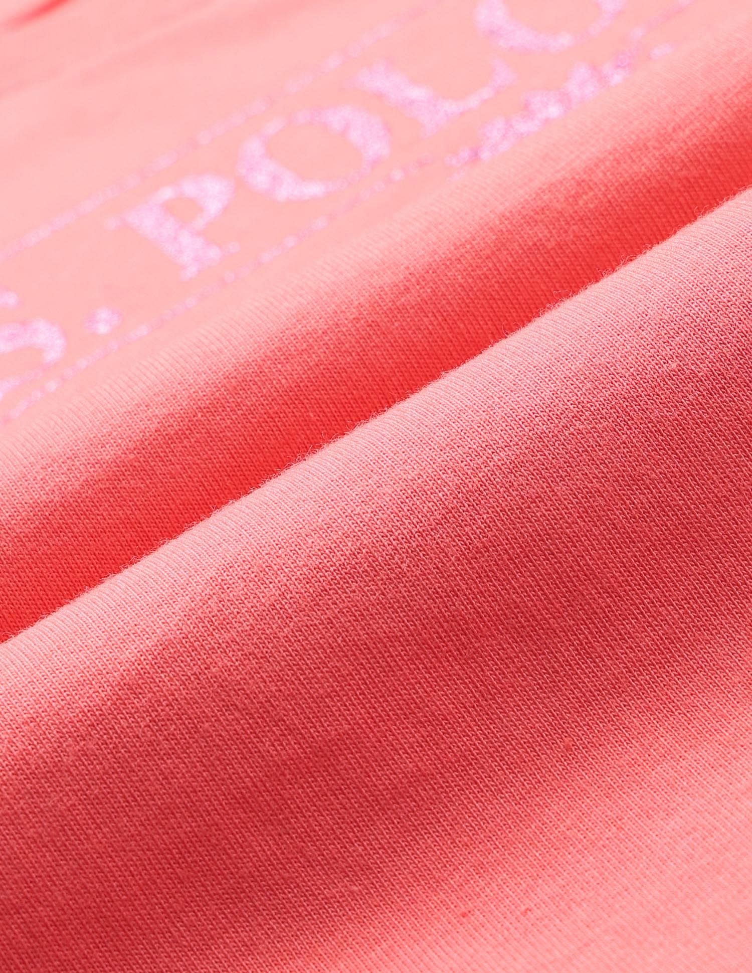 Girls Brand Printed Regular Fit T-Shirt Coral - U.S. POLO ASSN. | Large