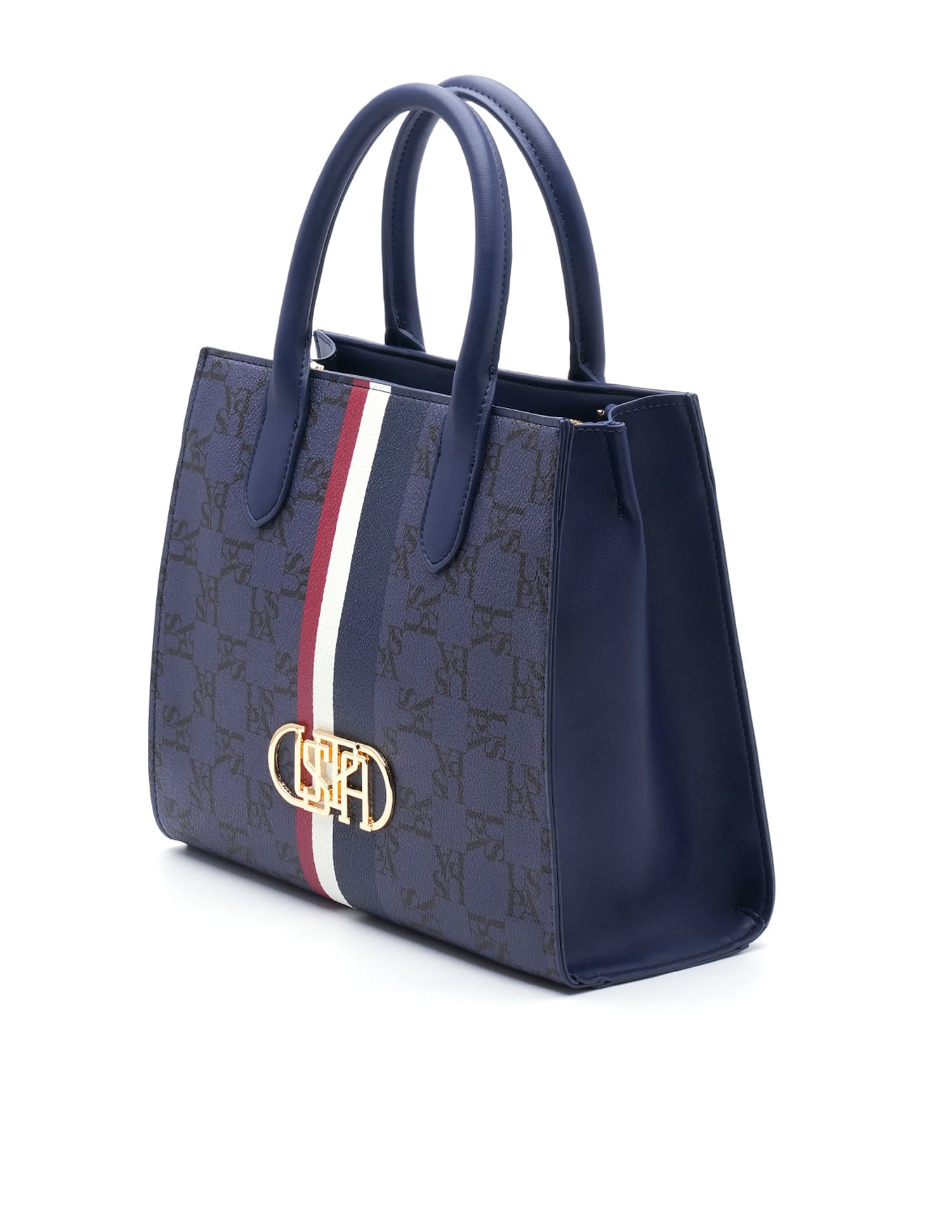 Carol Monogram Satchel Bag Navy - U.S. POLO ASSN. | Large