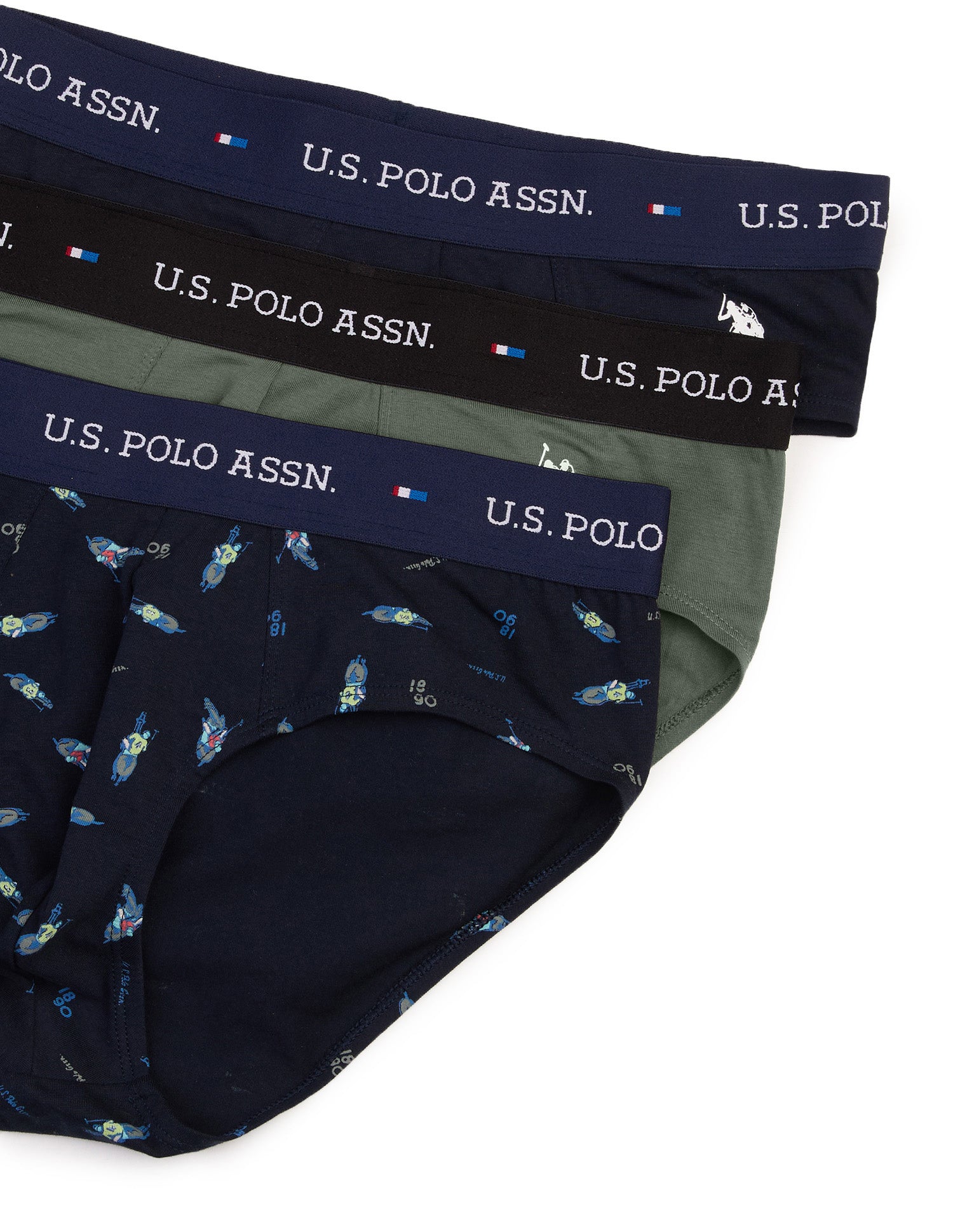Breathable Cotton Stretch OEB25 Briefs - Pack of 3 Navy - U.S. Polo Assn. India | Large