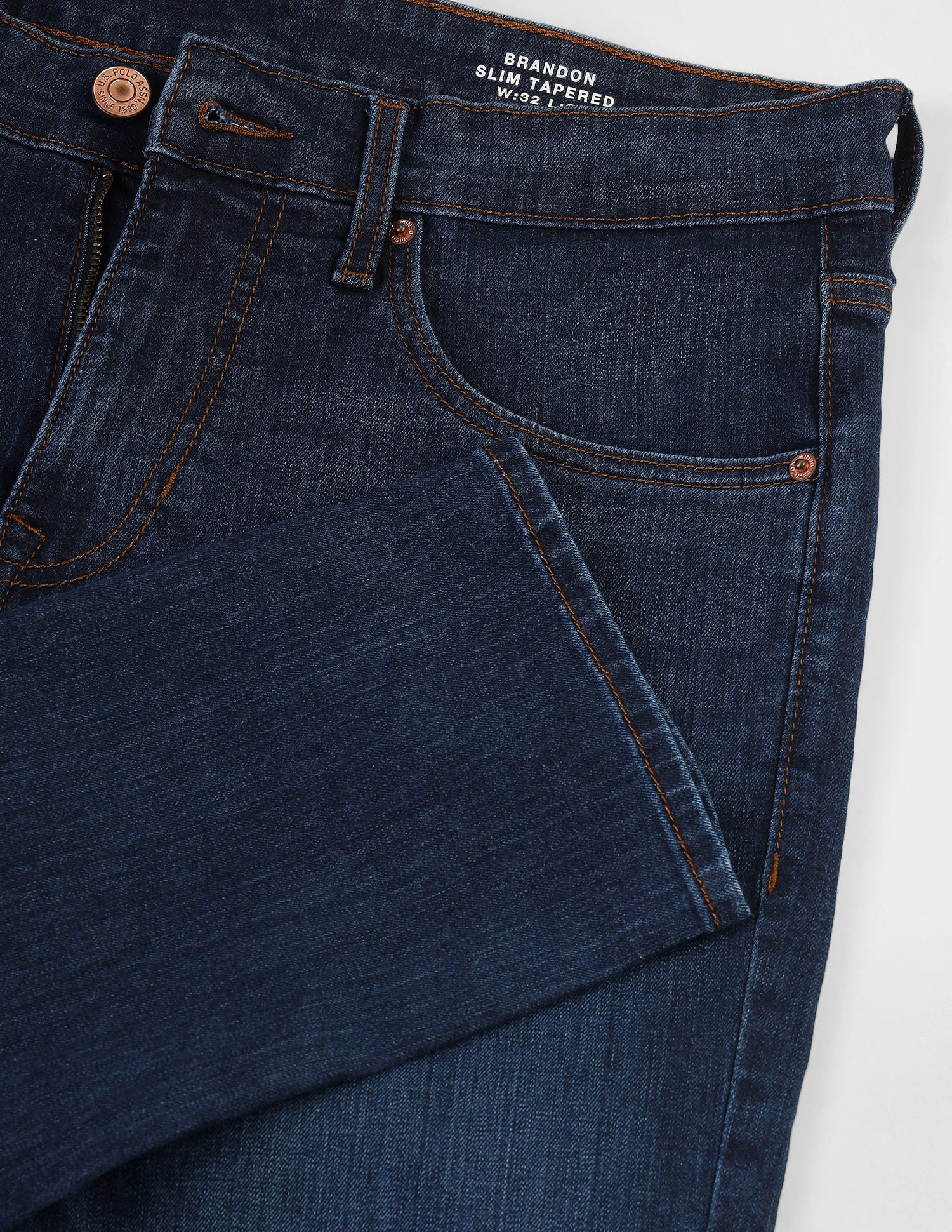 Brandon Slim Tapered Fit Blue Jeans Blue - U.S. Polo Assn. India | Large