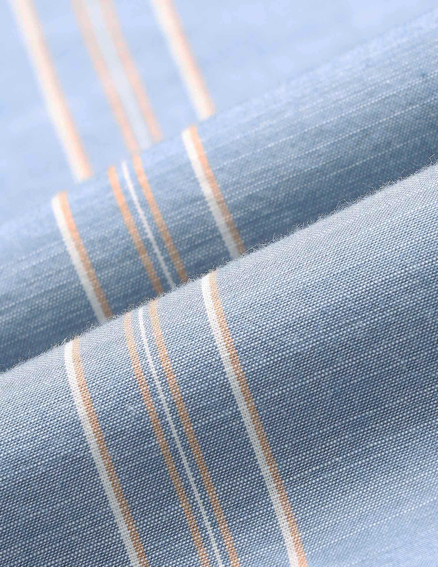 Vertical Striped Pure Cotton Shirt Blue - U.S. Polo Assn. India | Large
