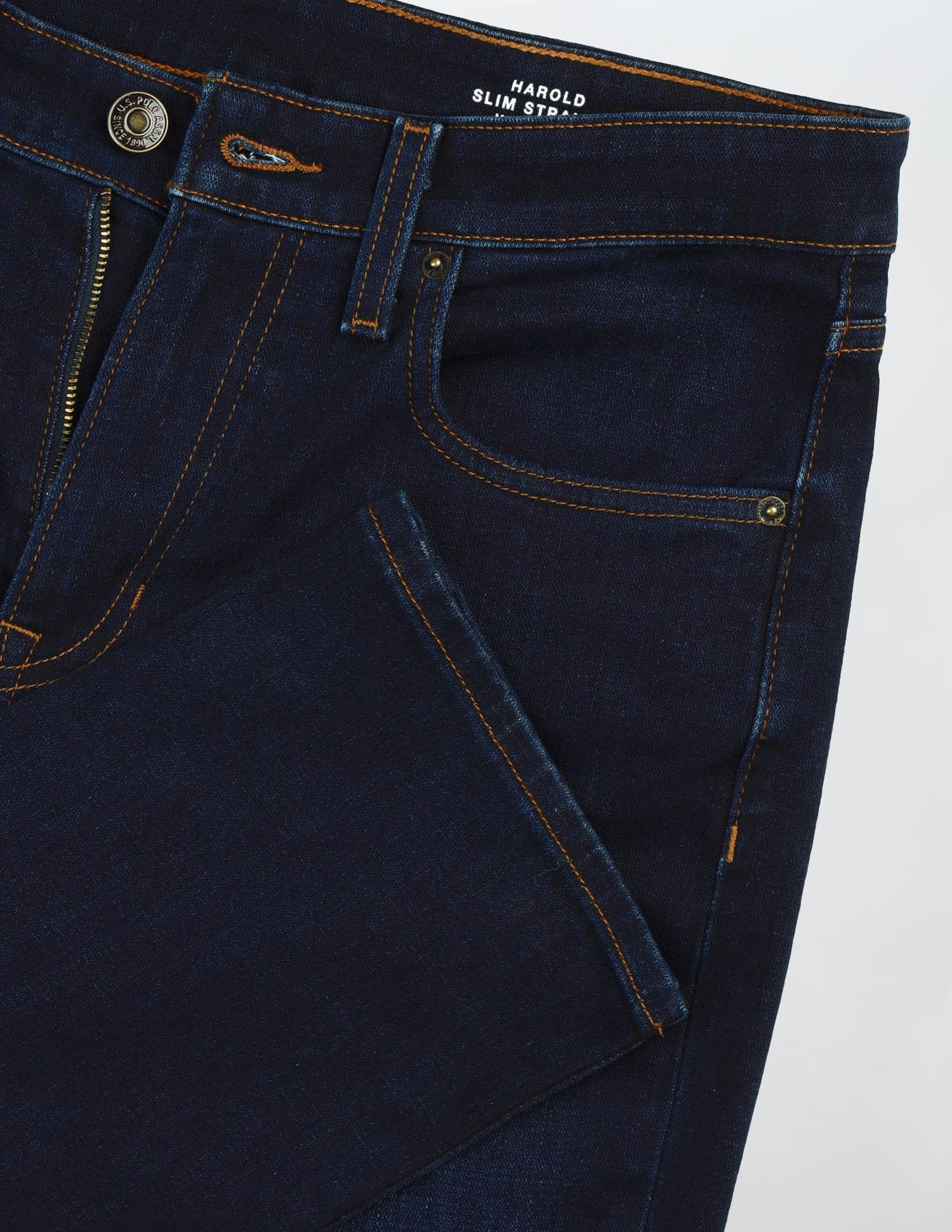 Harold Slim Straight Fit Blue Jeans Dark Blue - U.S. Polo Assn. India | Large