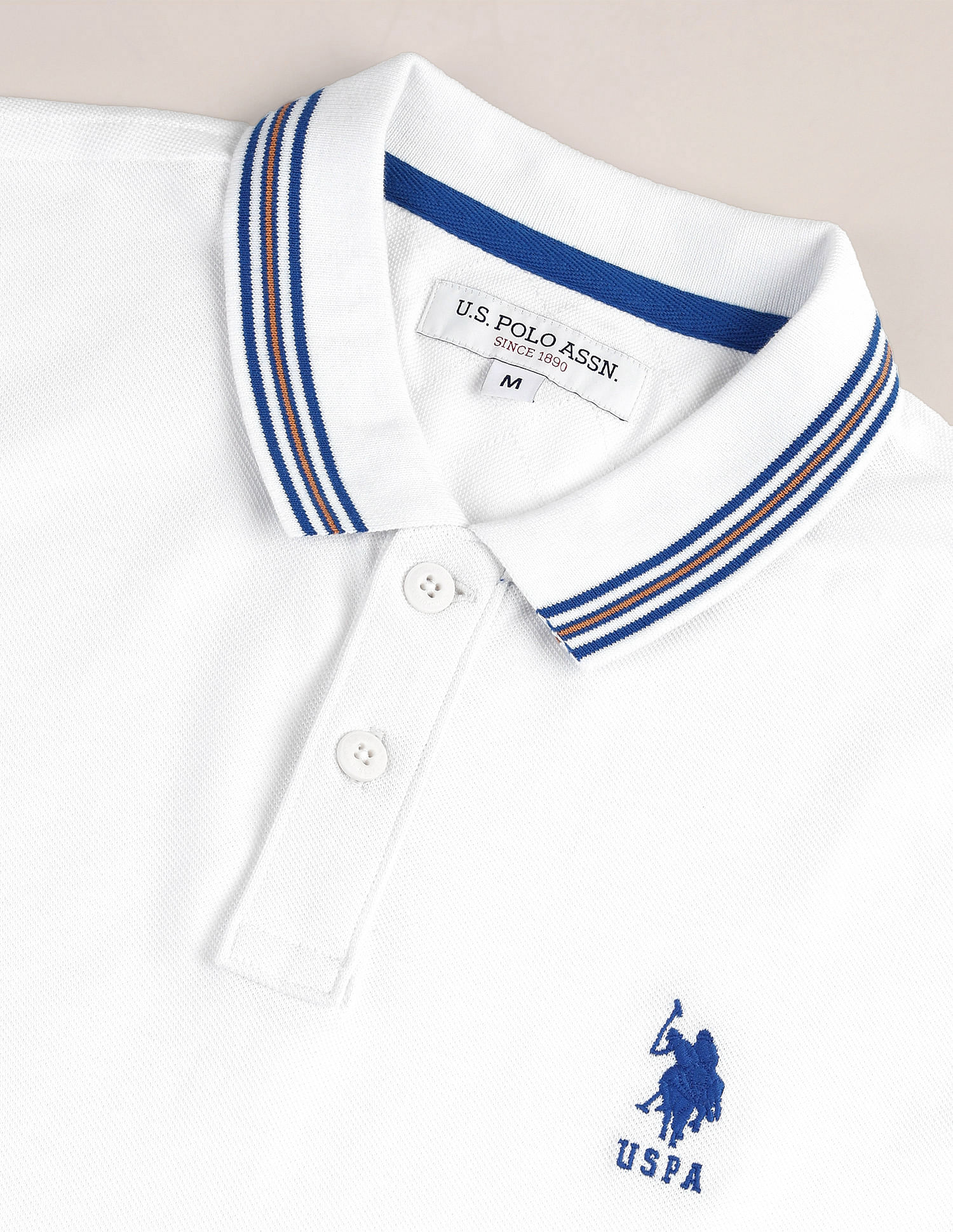 Slim Fit Logo Polo Shirt White - U.S. POLO ASSN. | Large