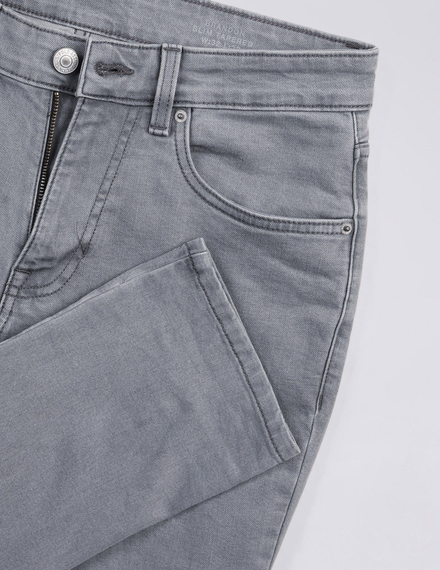 Brandon Slim Tapered Fit Grey Jeans Grey - U.S. POLO ASSN. | Large