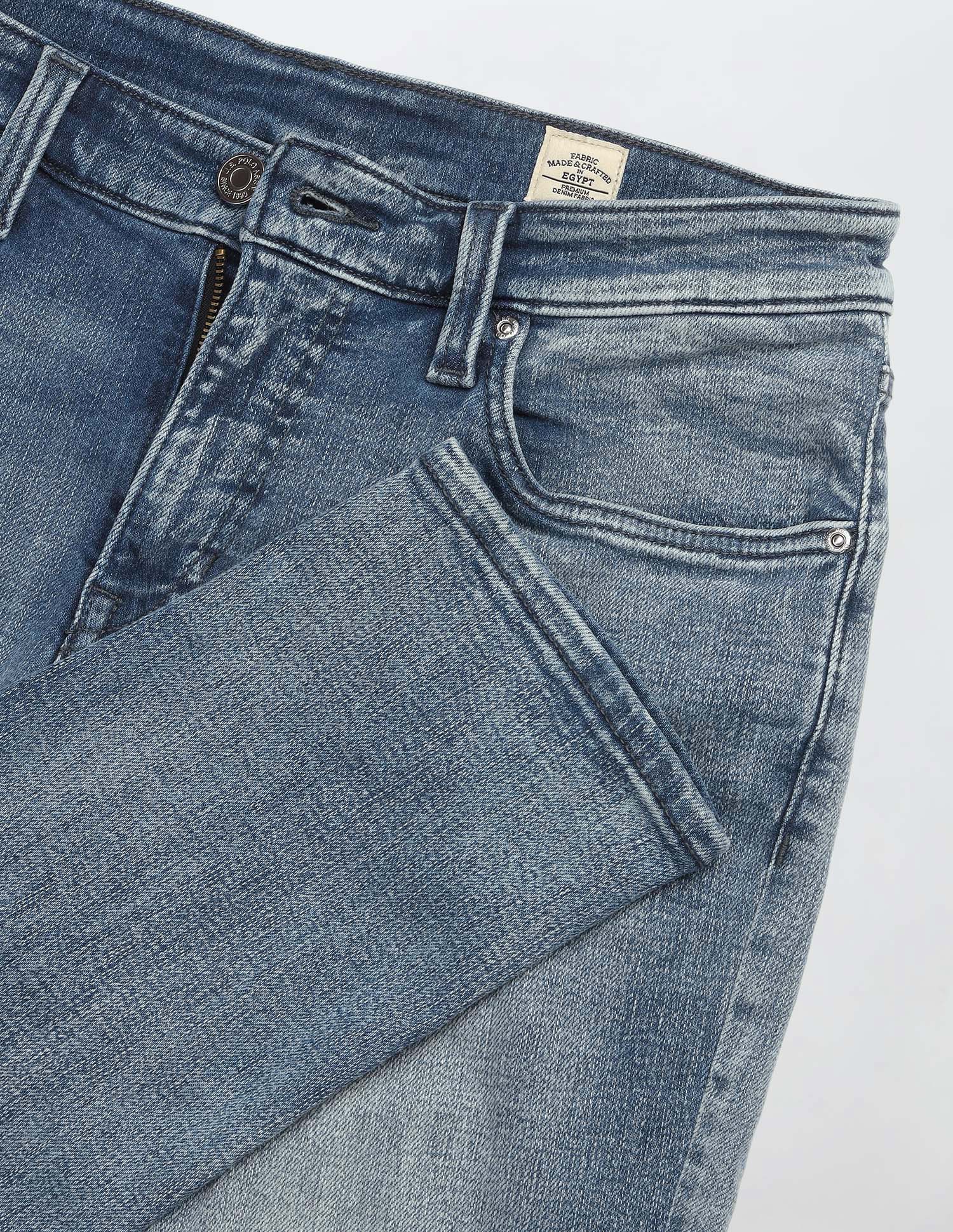 Brandon Slim Tapered Fit Blue Jeans Blue - U.S. Polo Assn. India | Large