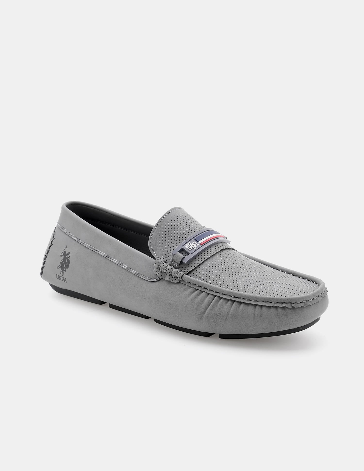 Men Barnes 5.0 Textured Loafers Grey - U.S. Polo Assn. India | Large