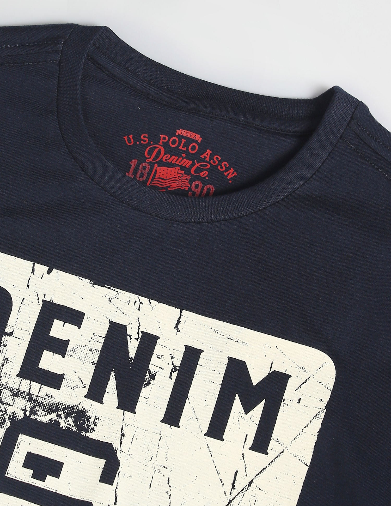Crew Neck Graphic Print T-Shirt Navy - U.S. POLO ASSN. | Large