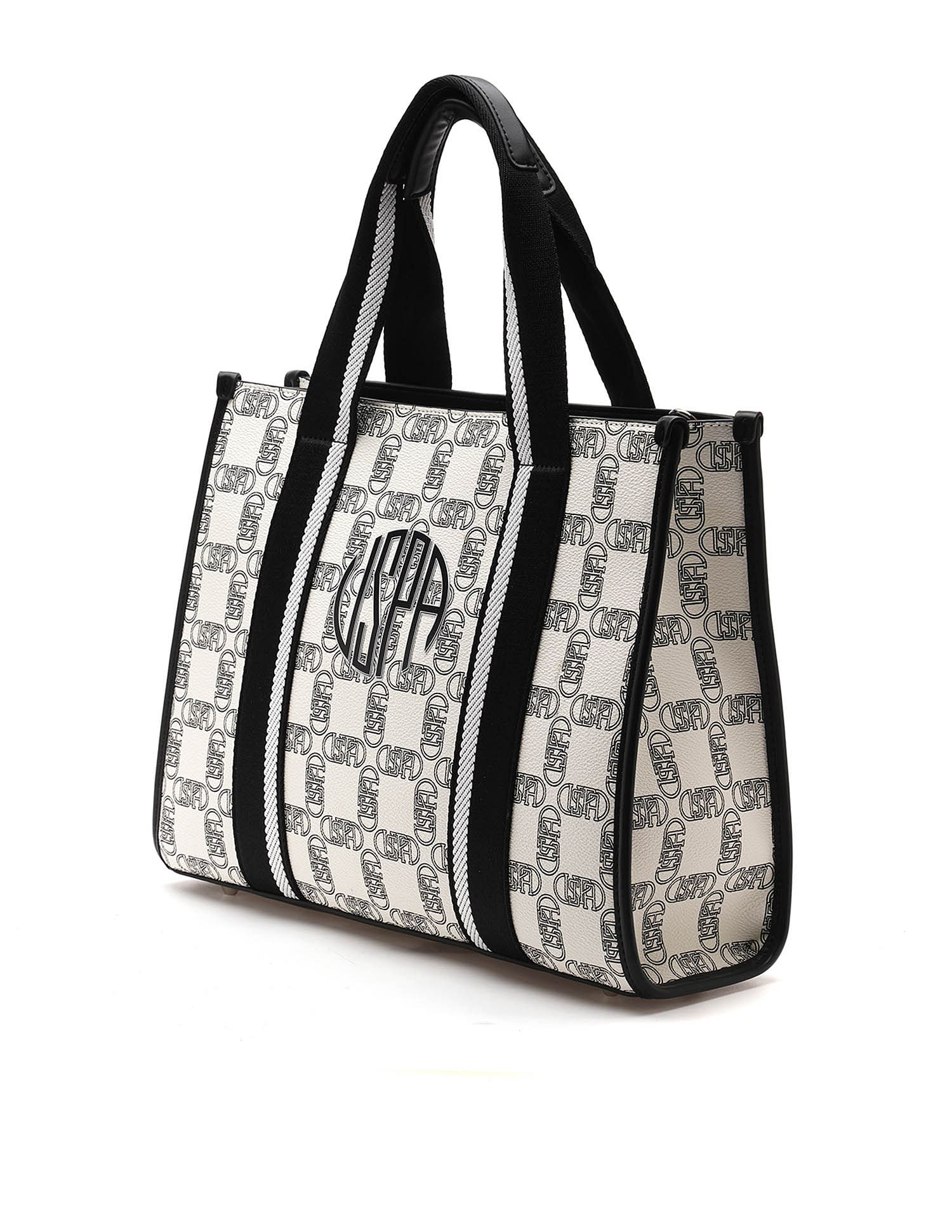 Monogram Mendy Satchel Bag Off White - U.S. POLO ASSN. | Large